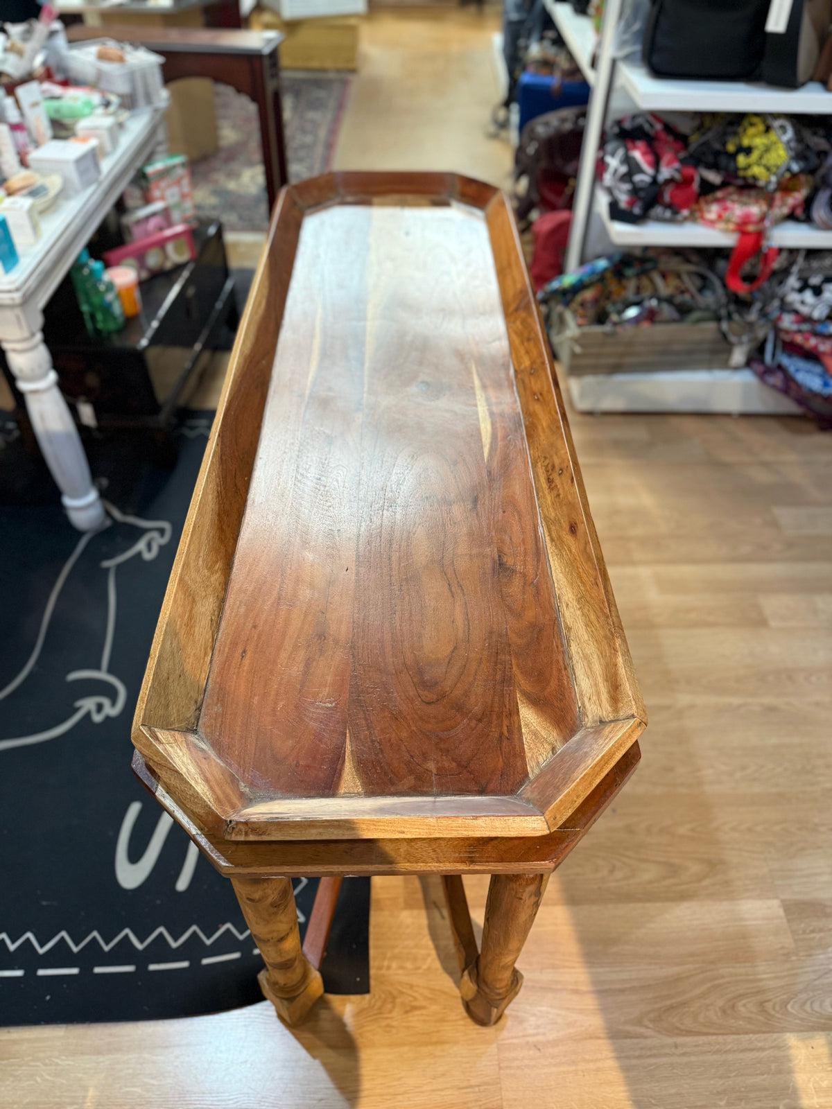 Teak Tray Style Top Entry Table