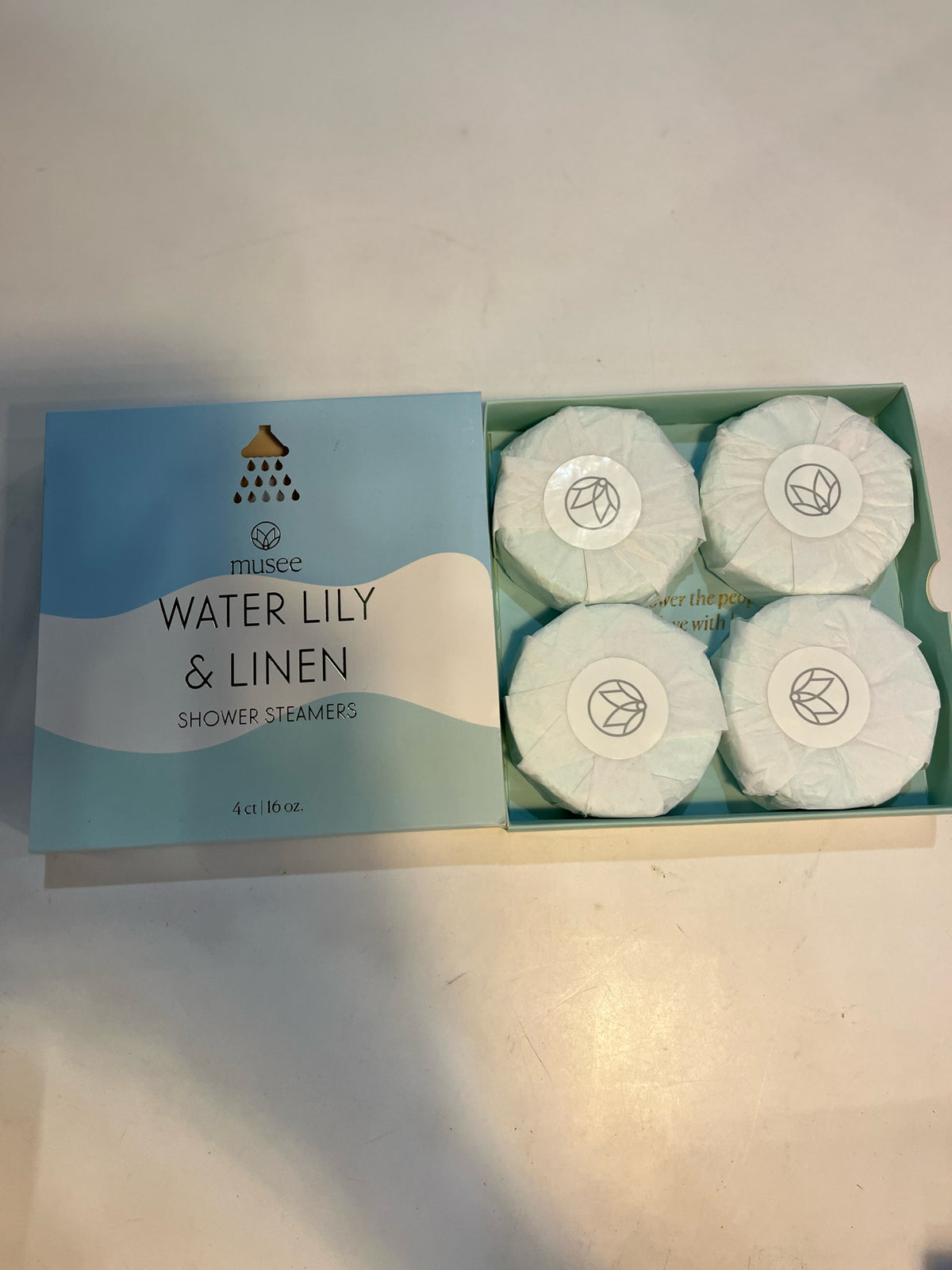 musee shower steamers water lily and linen