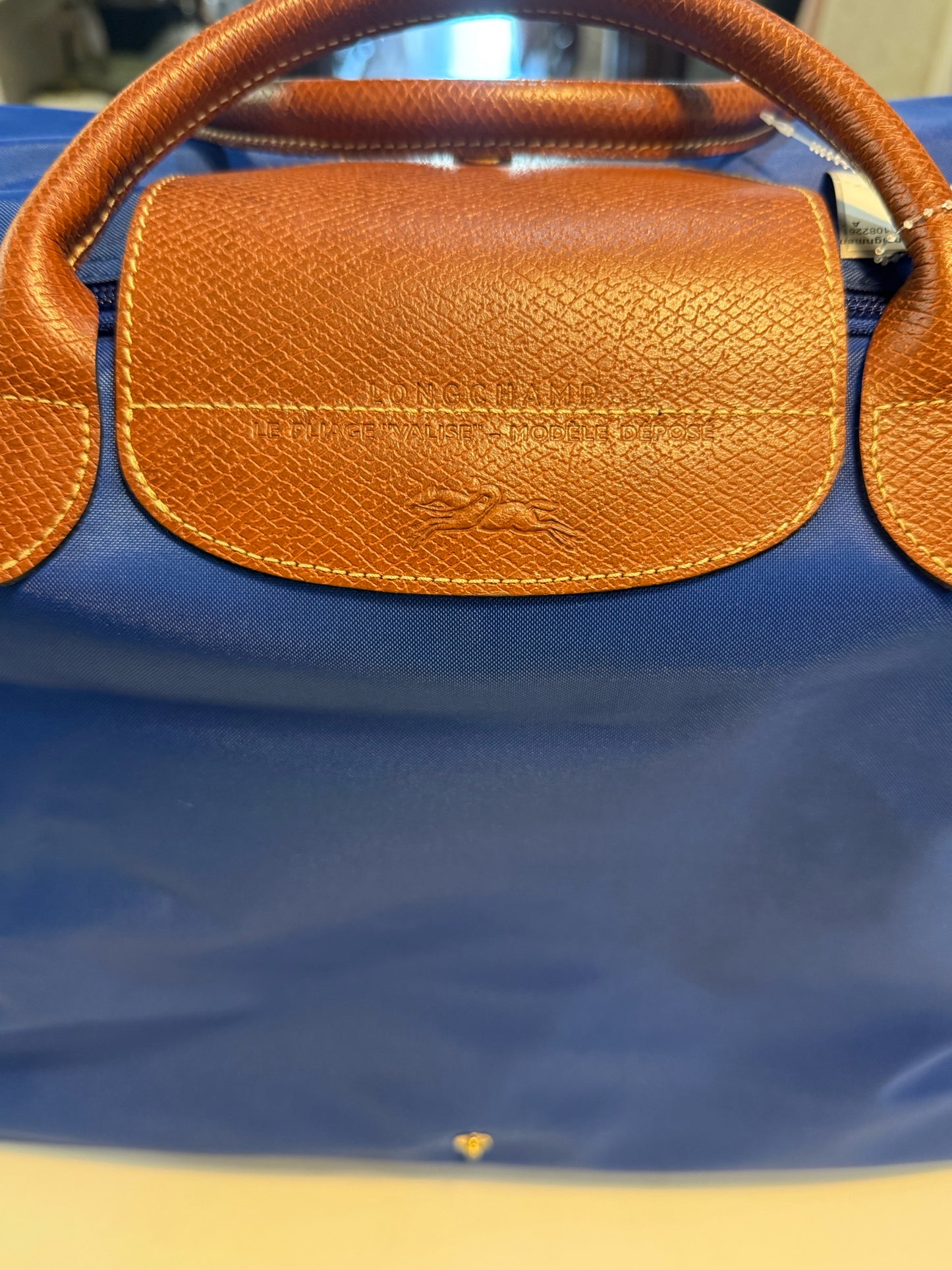 Longchamp Blue "Le Pilage Valise Travel Bag" Suitcase