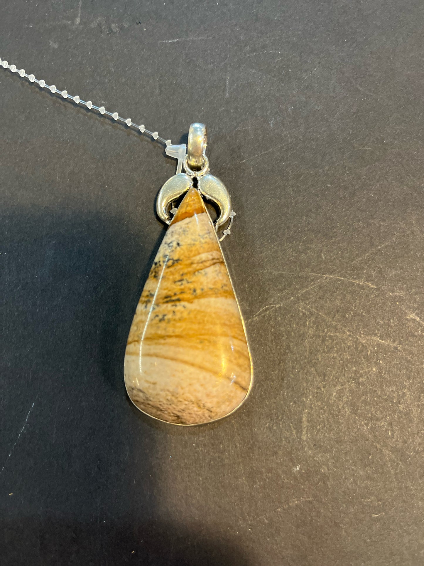 Sterling Silver Teardrop Jasper Pendant
