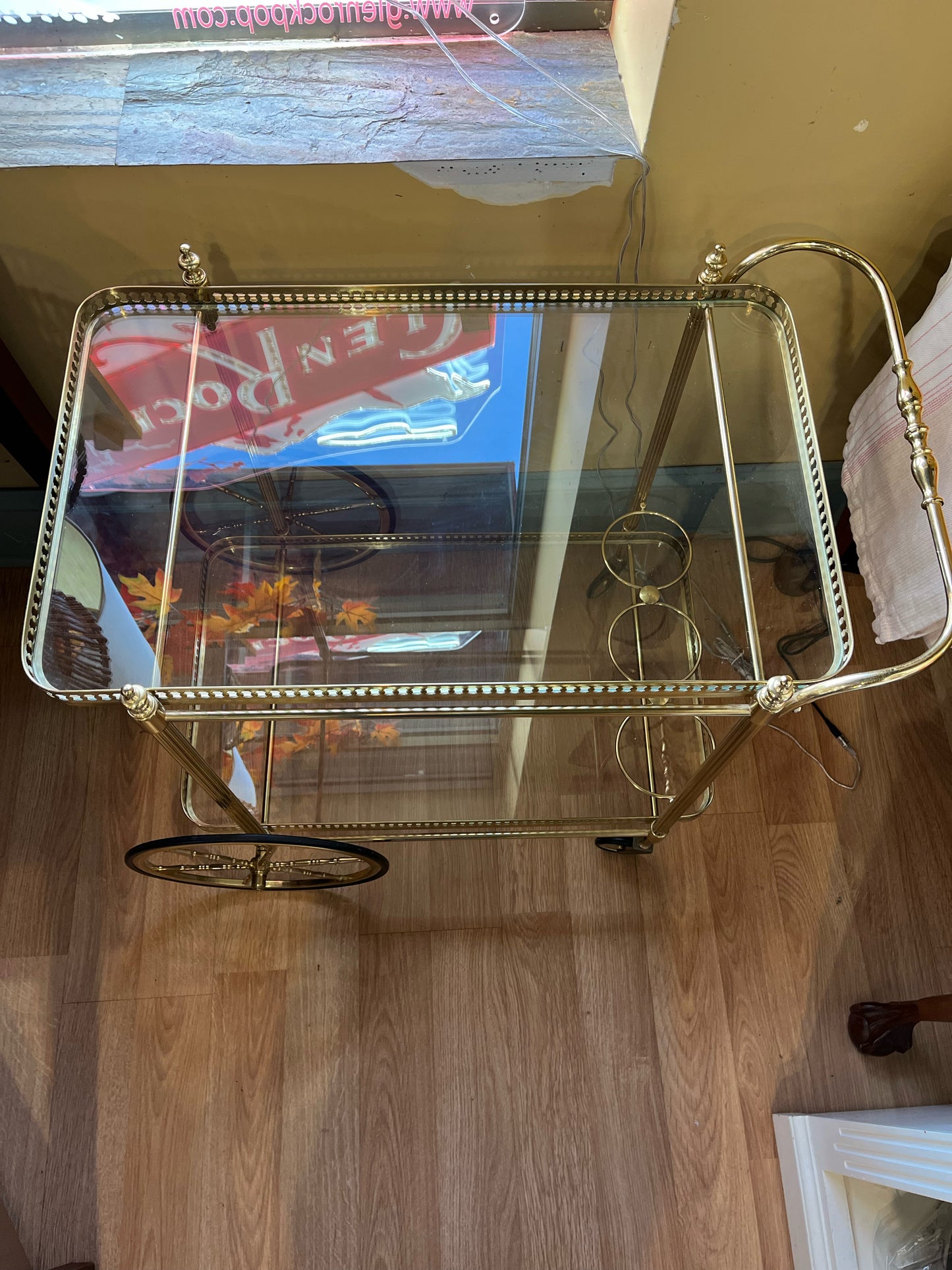 Gold Two-Tier Bar Cart