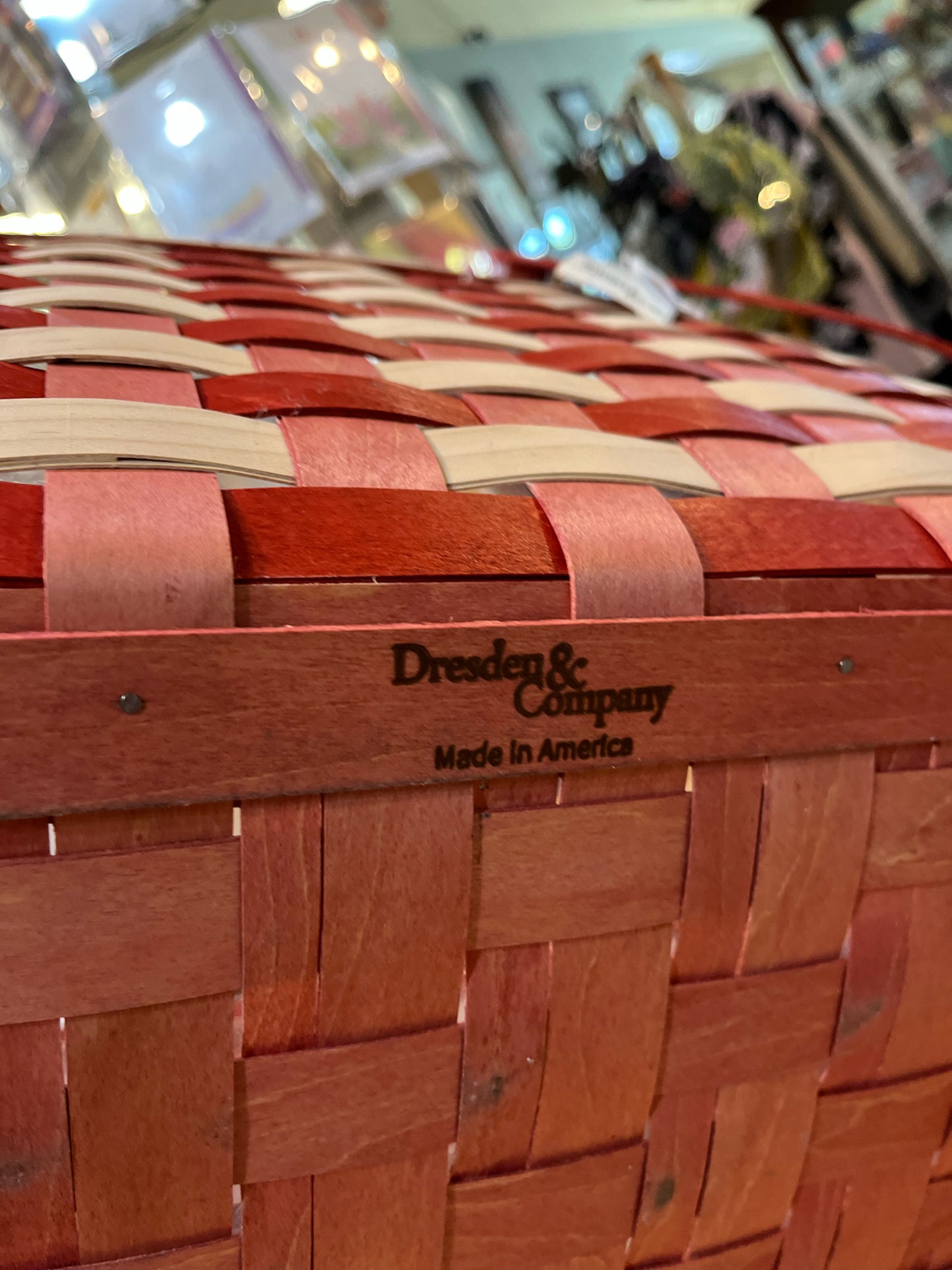 Dresden & Company Pink & White Rectangle Basket