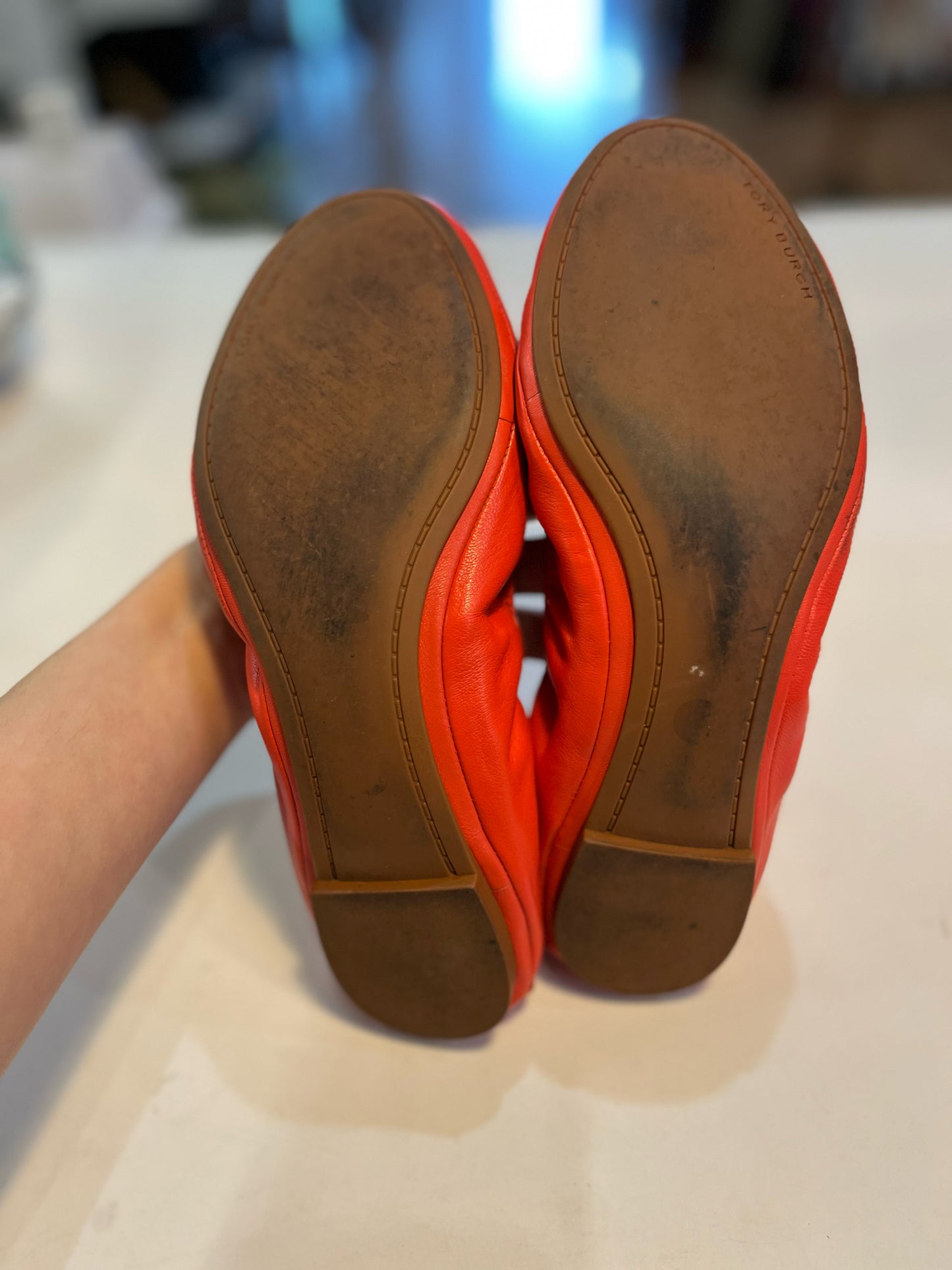 Tory Burch Red "Eddie Ballet" Flats