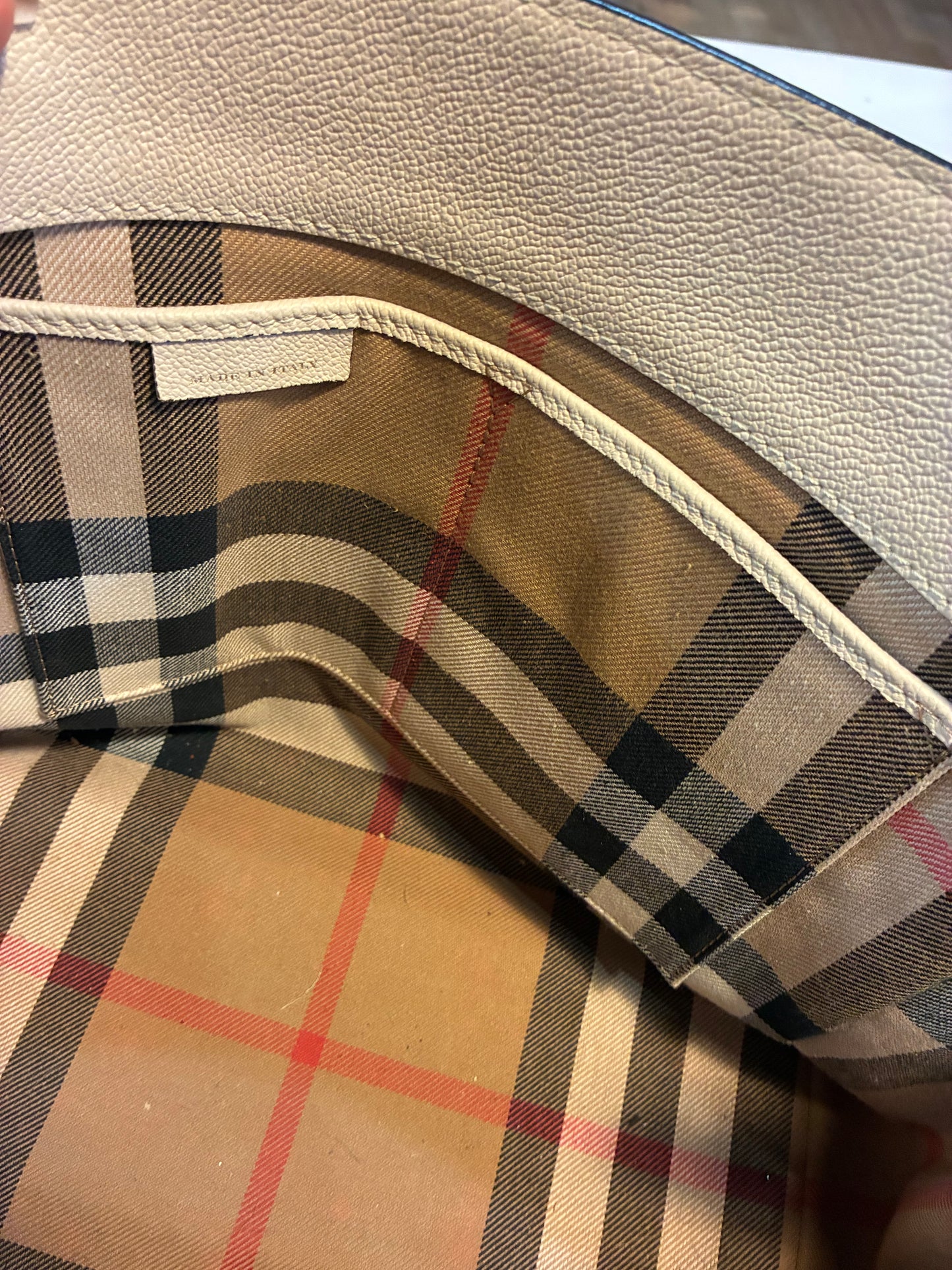 Burberry Calfskin L'oeil Print Medium Buckle Tote - Rare geometric pattern