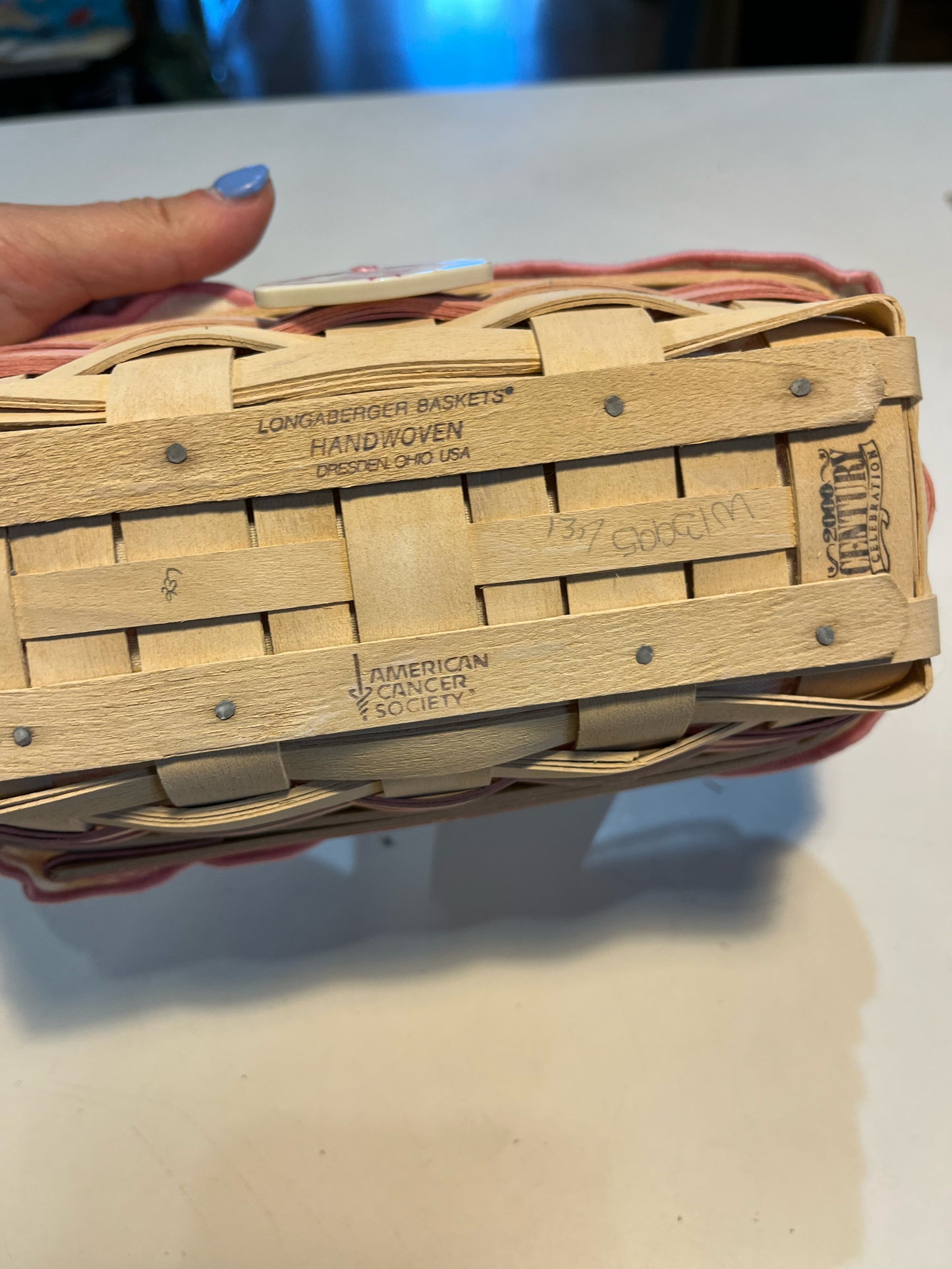 Longaberger "Horizon of Hope" Rectangle Basket