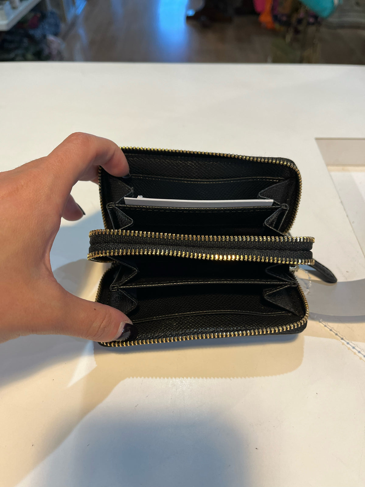 Coach Signature Double Zipper Coin Case