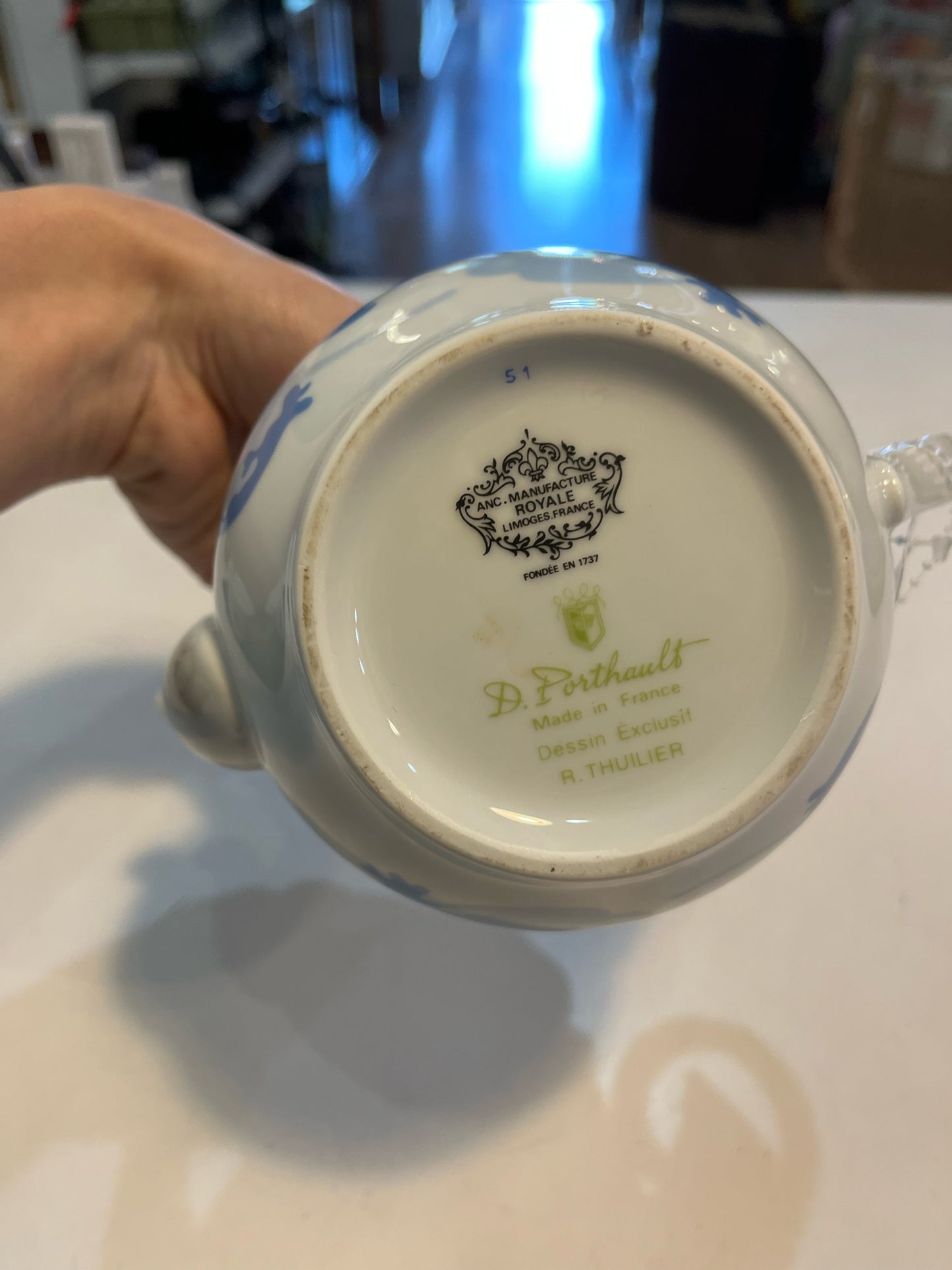 Anciennne Manufacture Royale Limoges D. Porthault Tea Pot