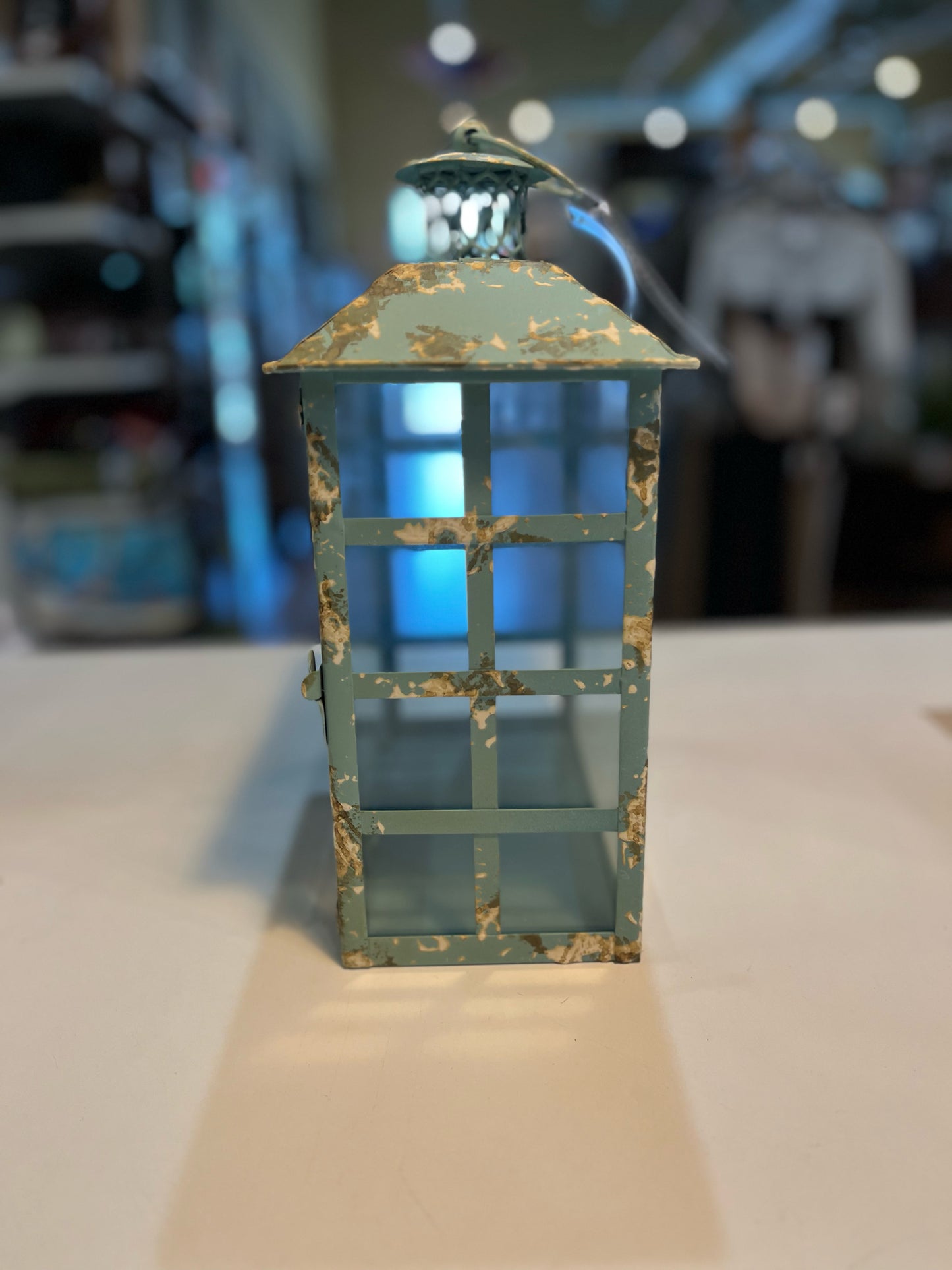 Light Blue Metal Lantern