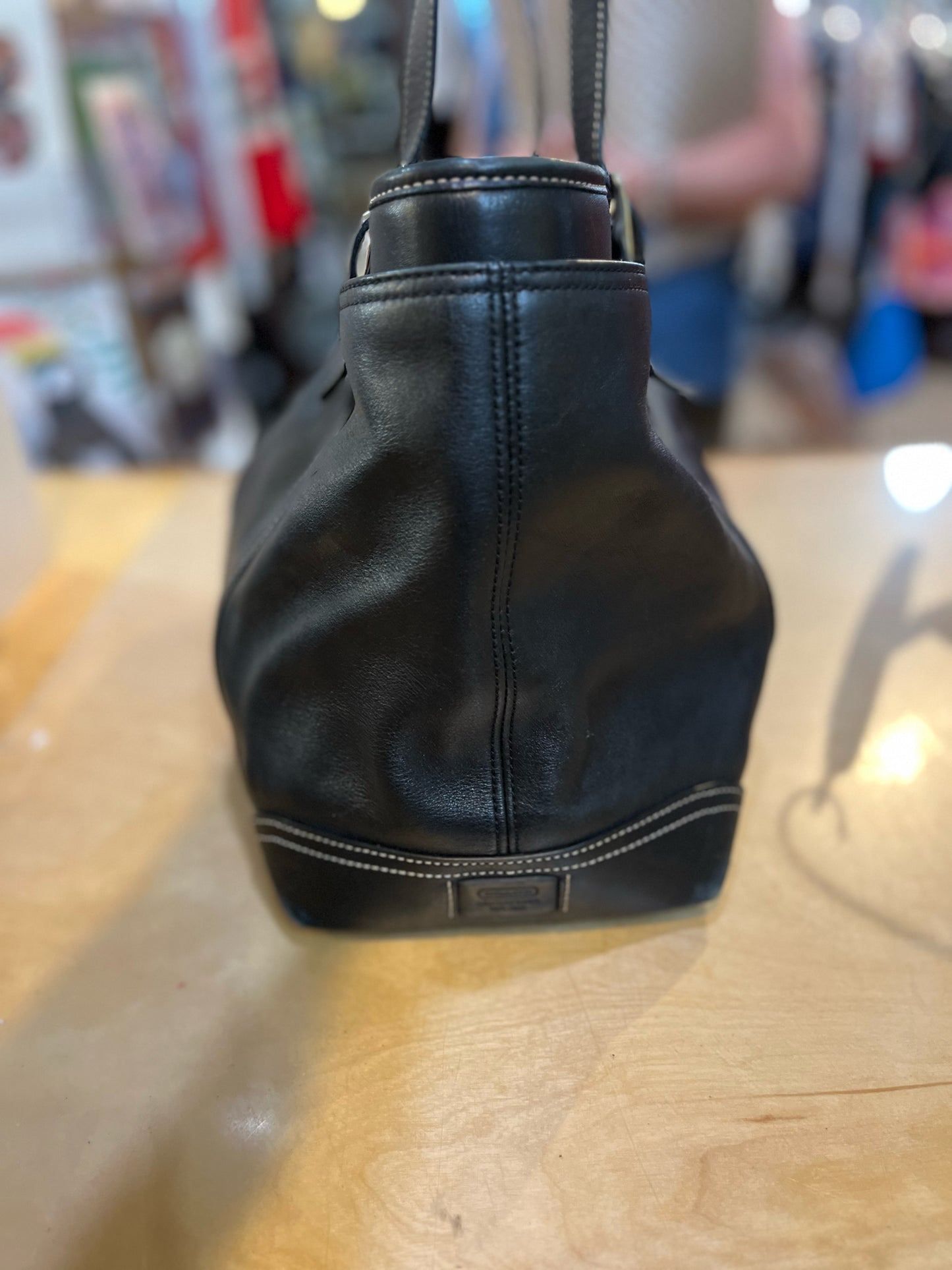 Coach Black Leather Large Tote/ Diaper Handbag