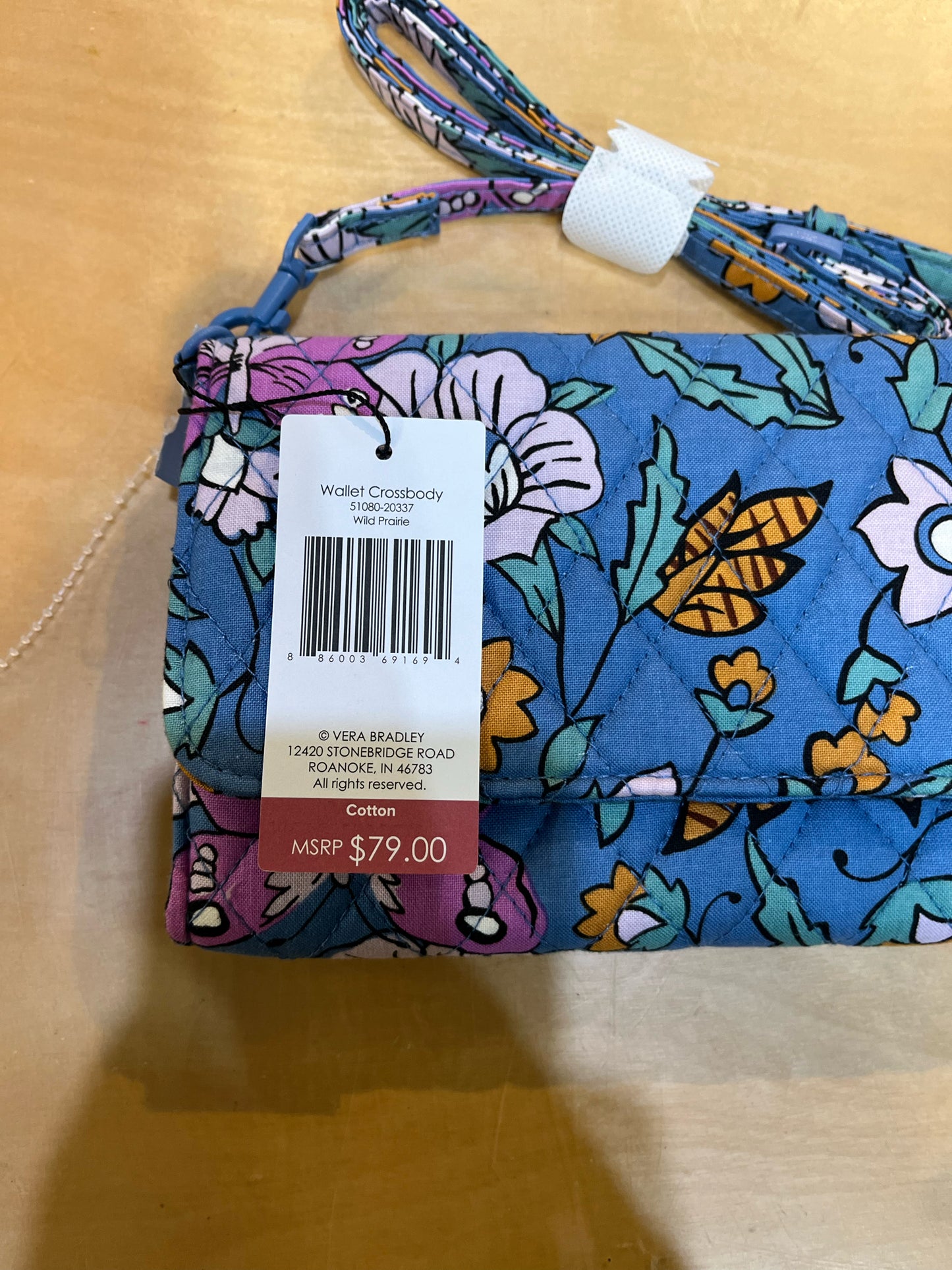 NWT Vera Bradley Blue Wallet Crossbody, retail $79