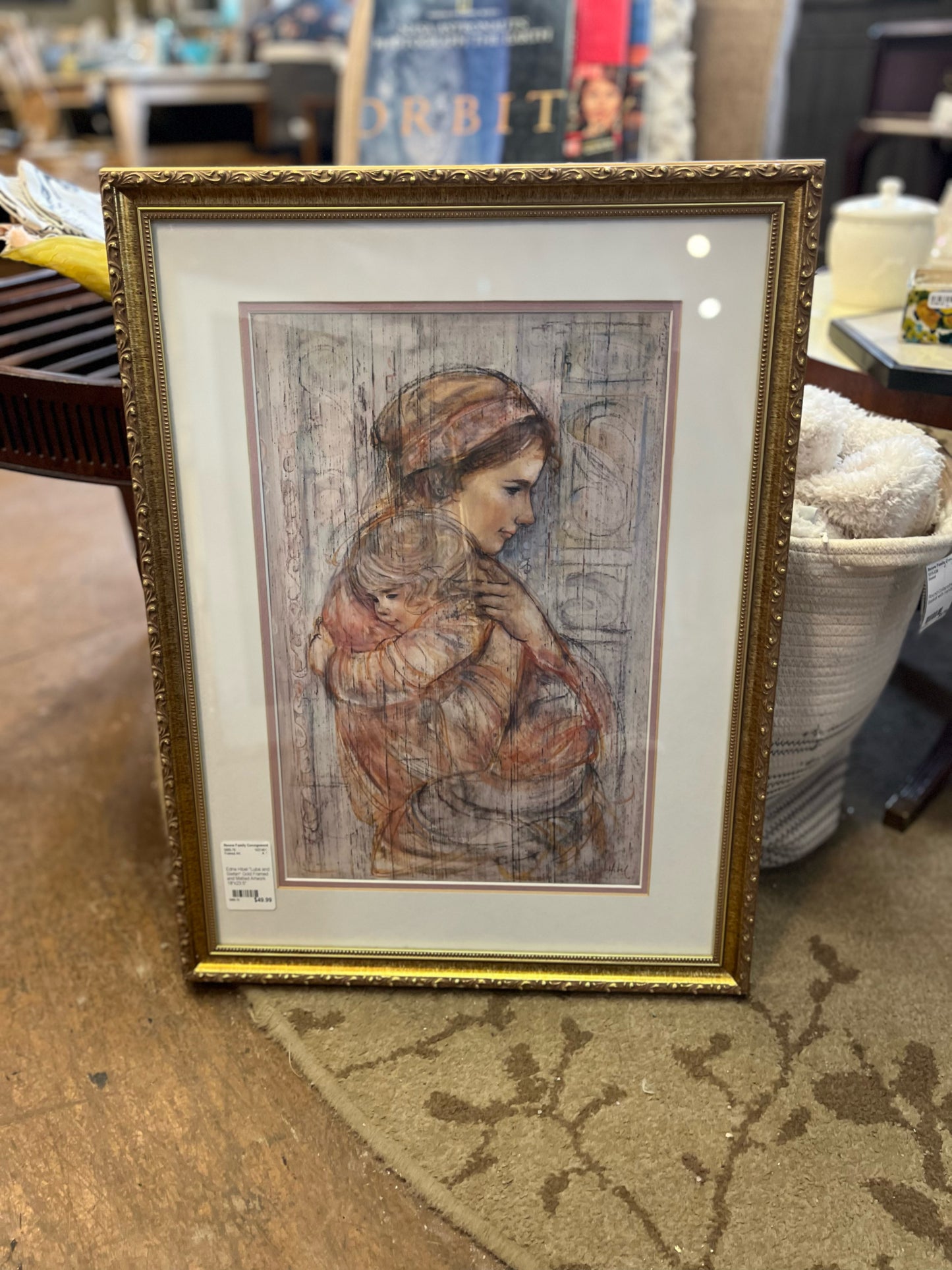 Edna Hibel "Luba & Stefan" Framed Art