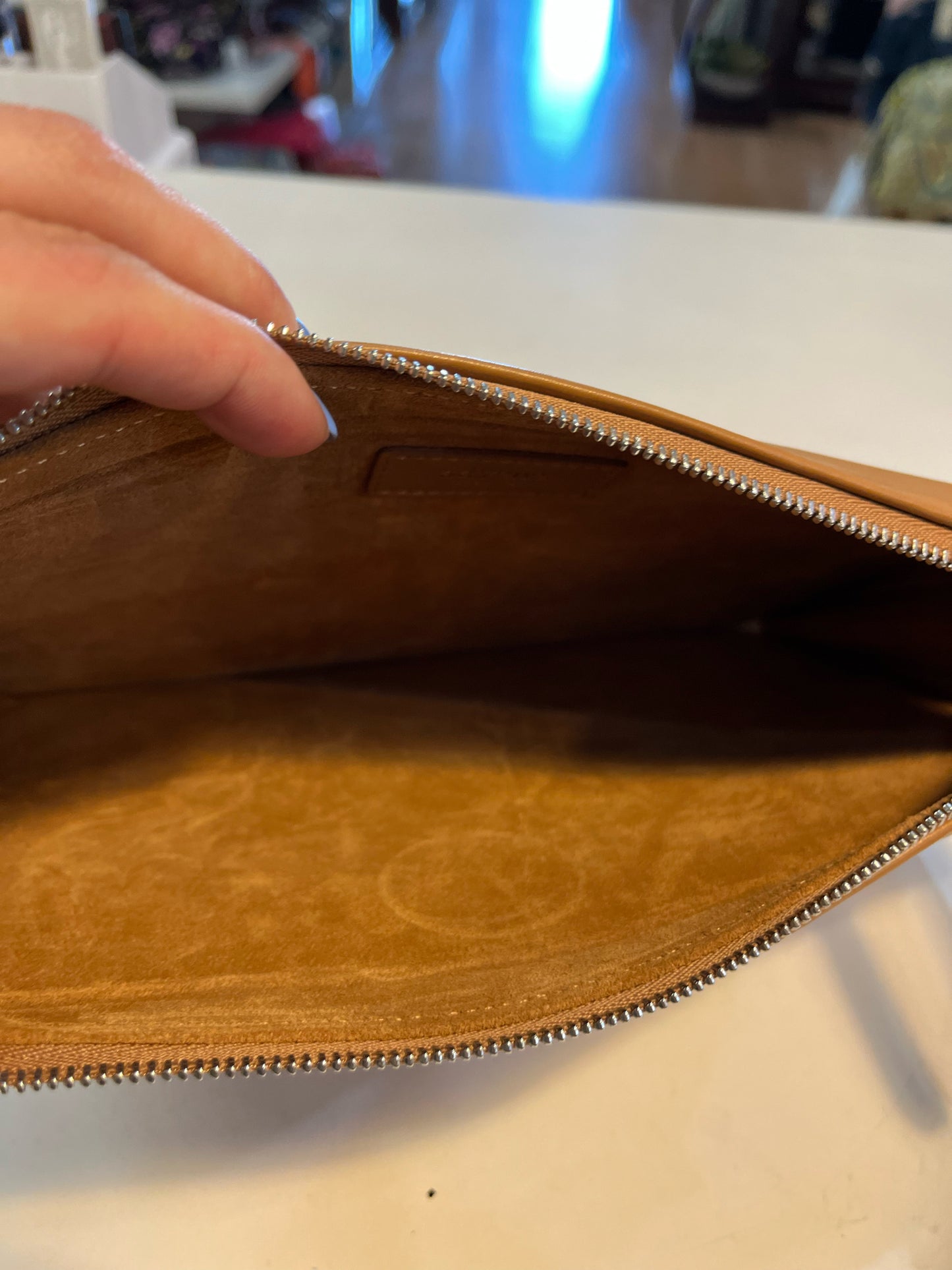 Advene Edge Brown Leather Shoulder Handbag