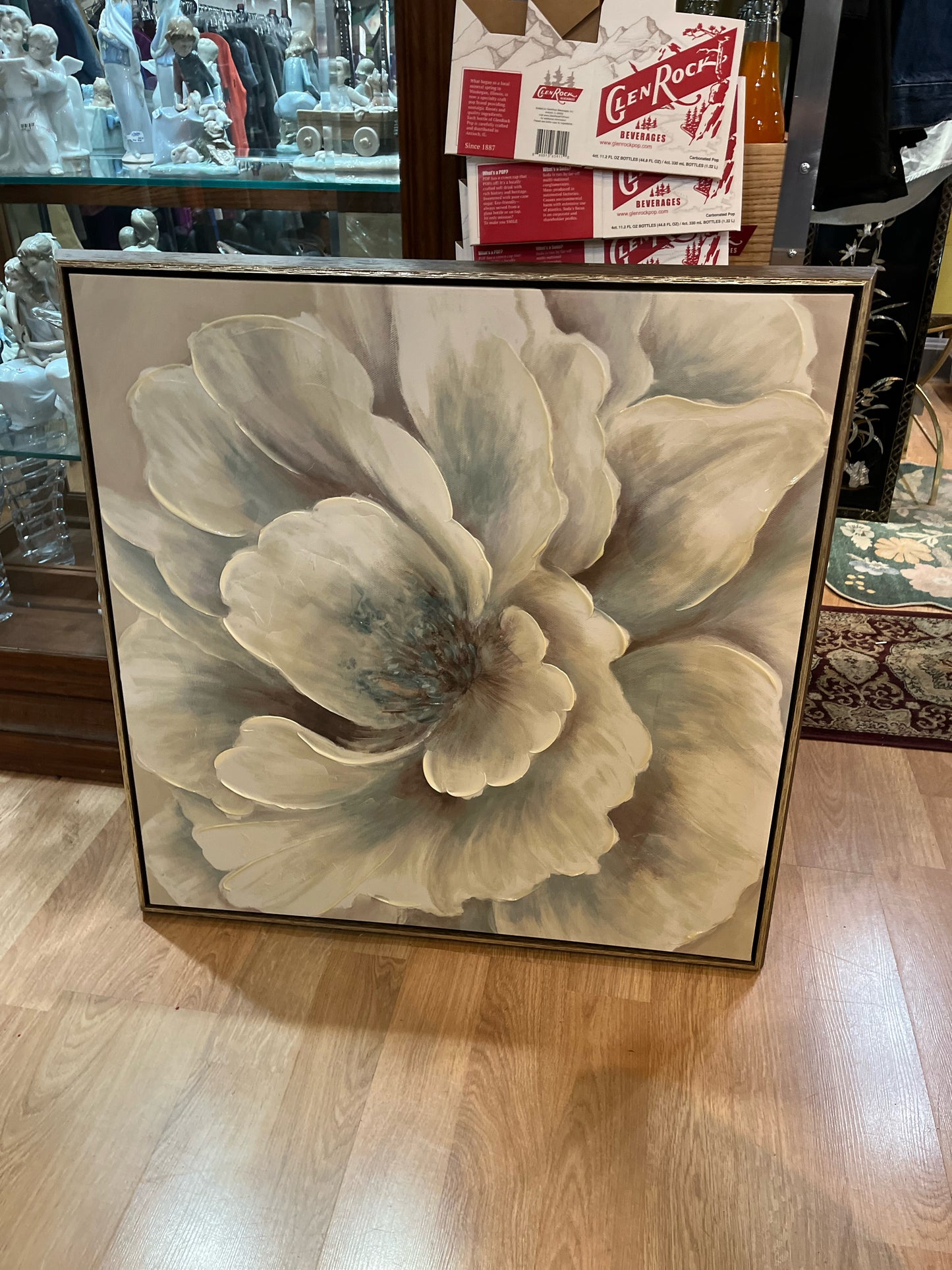 Framed Gray Flower Art