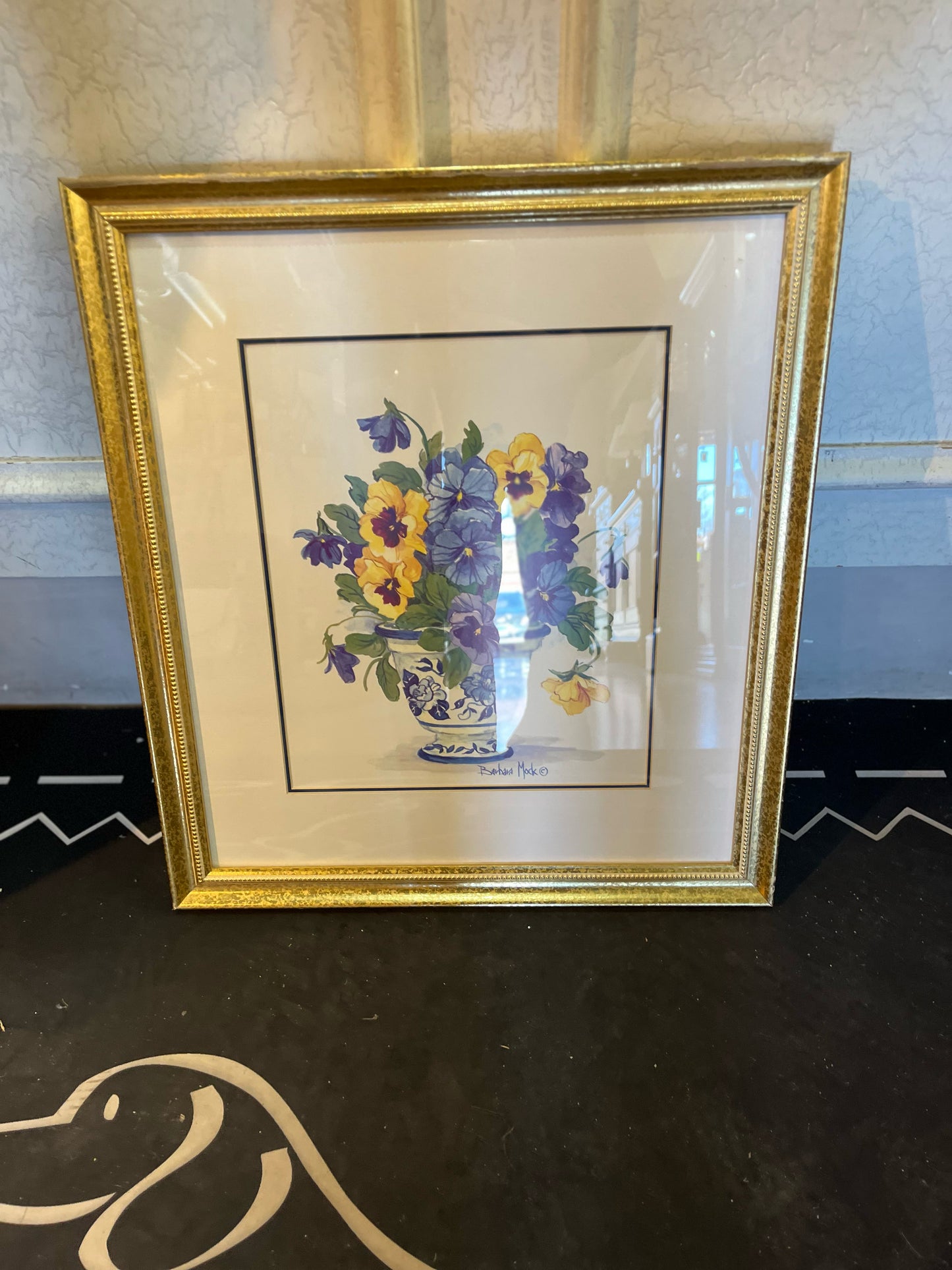 Barbara Mock Pansy Framed Art