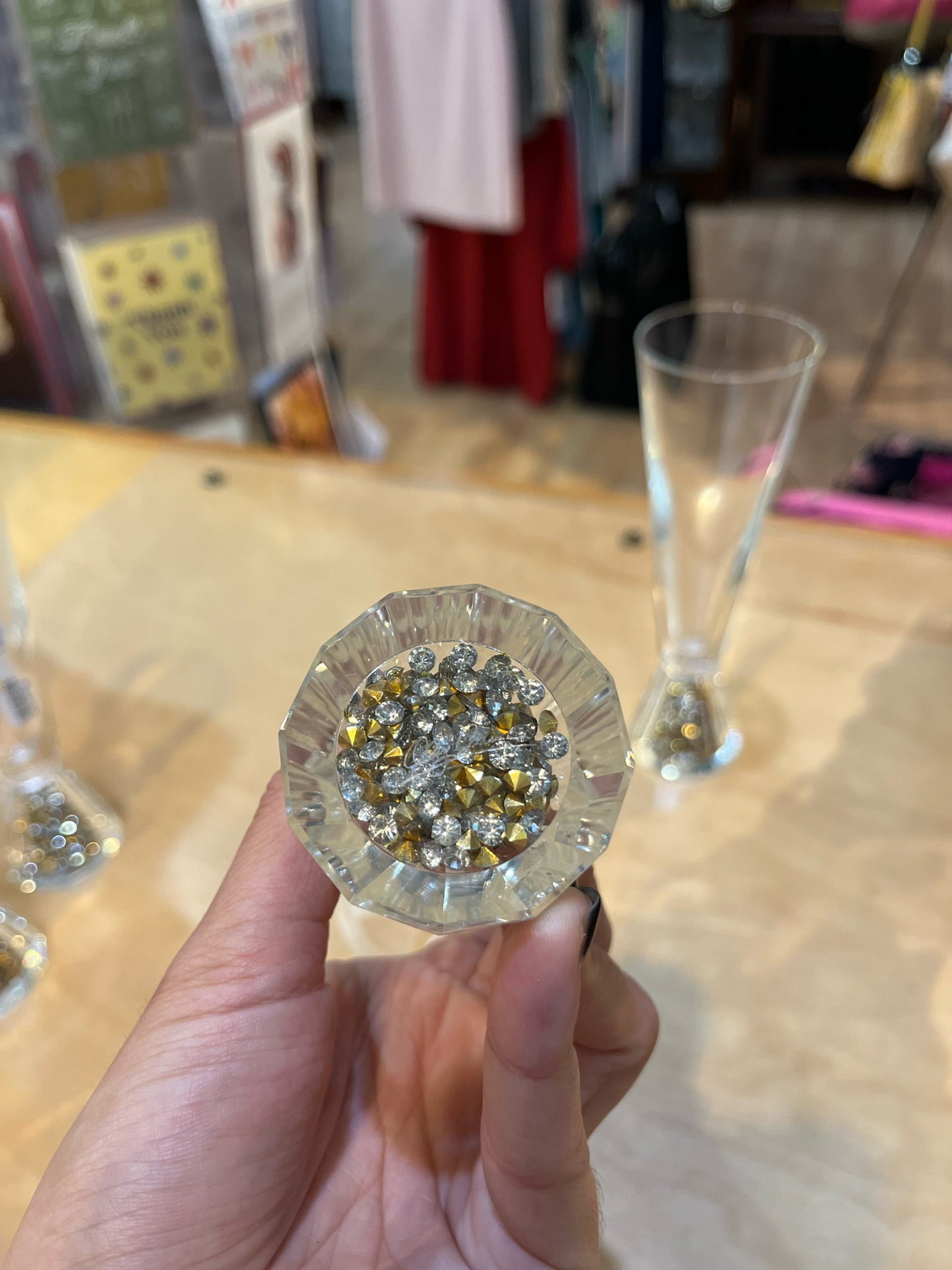 Oleg Cassini Glitter Bottom champagne glasses