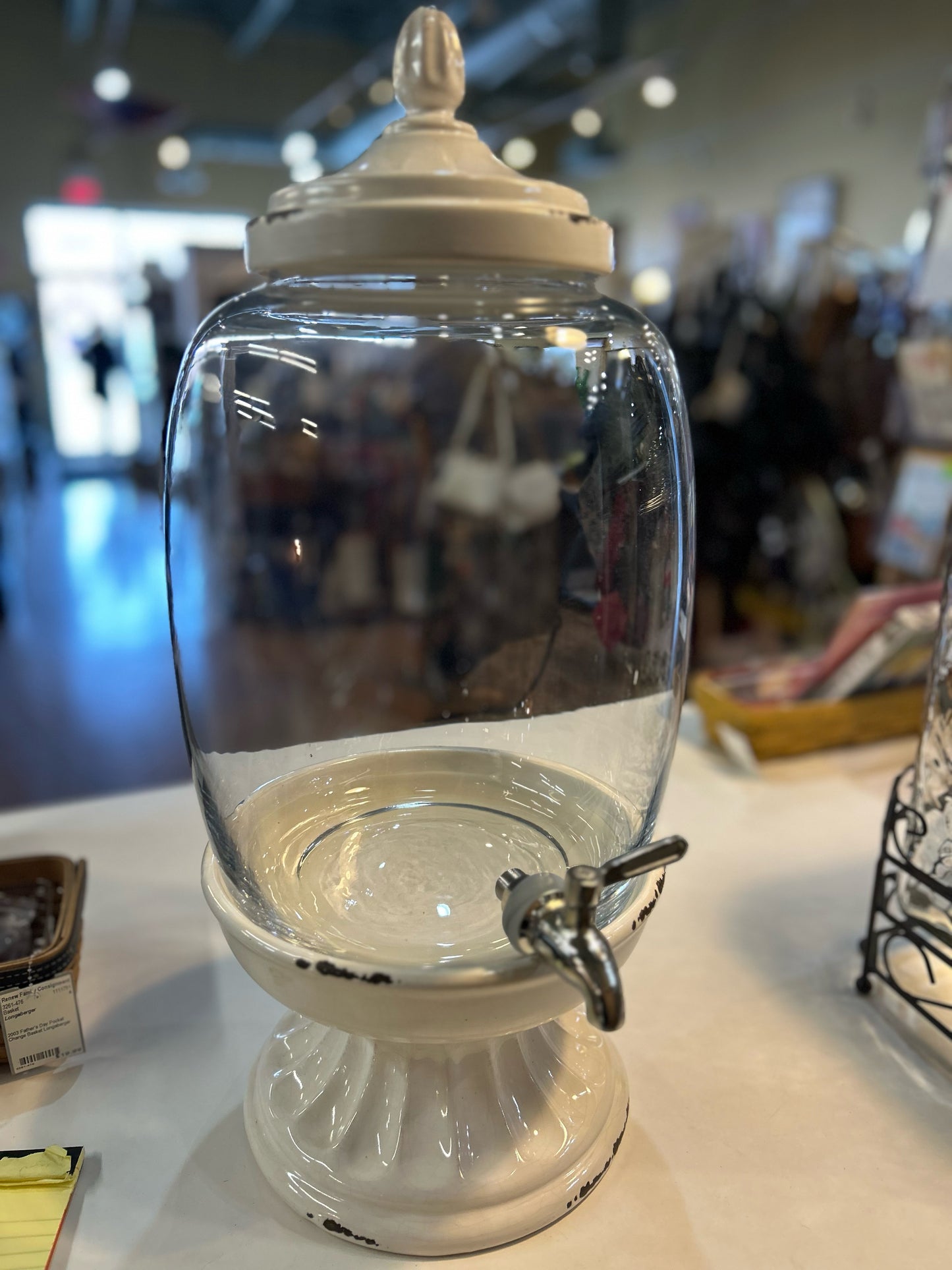 White Distressed Beverage Dispenser
