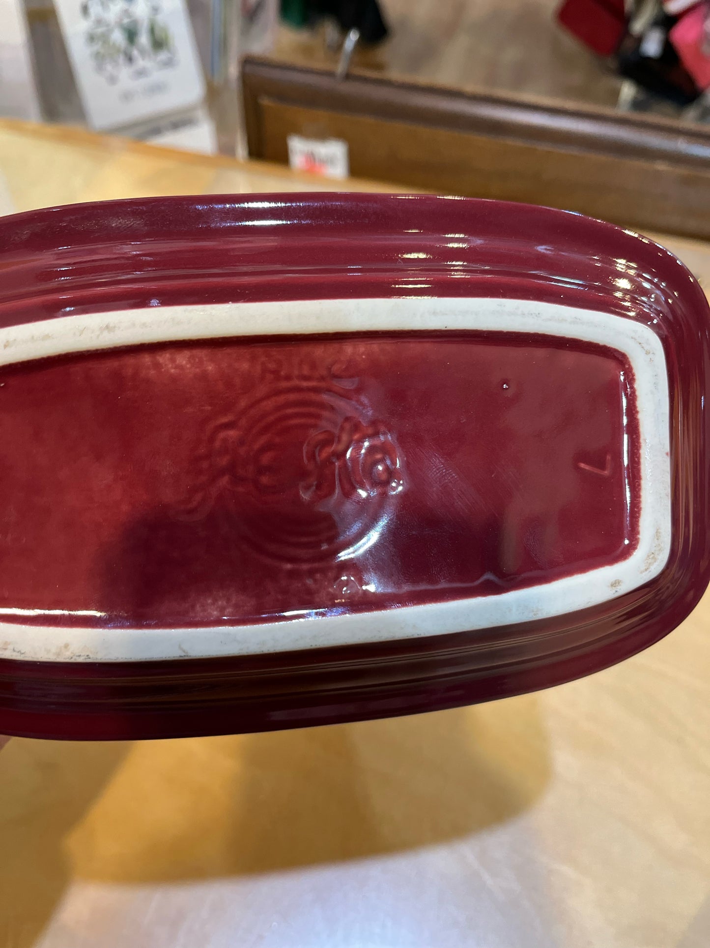 Fiestaware Maroon Butter Dish