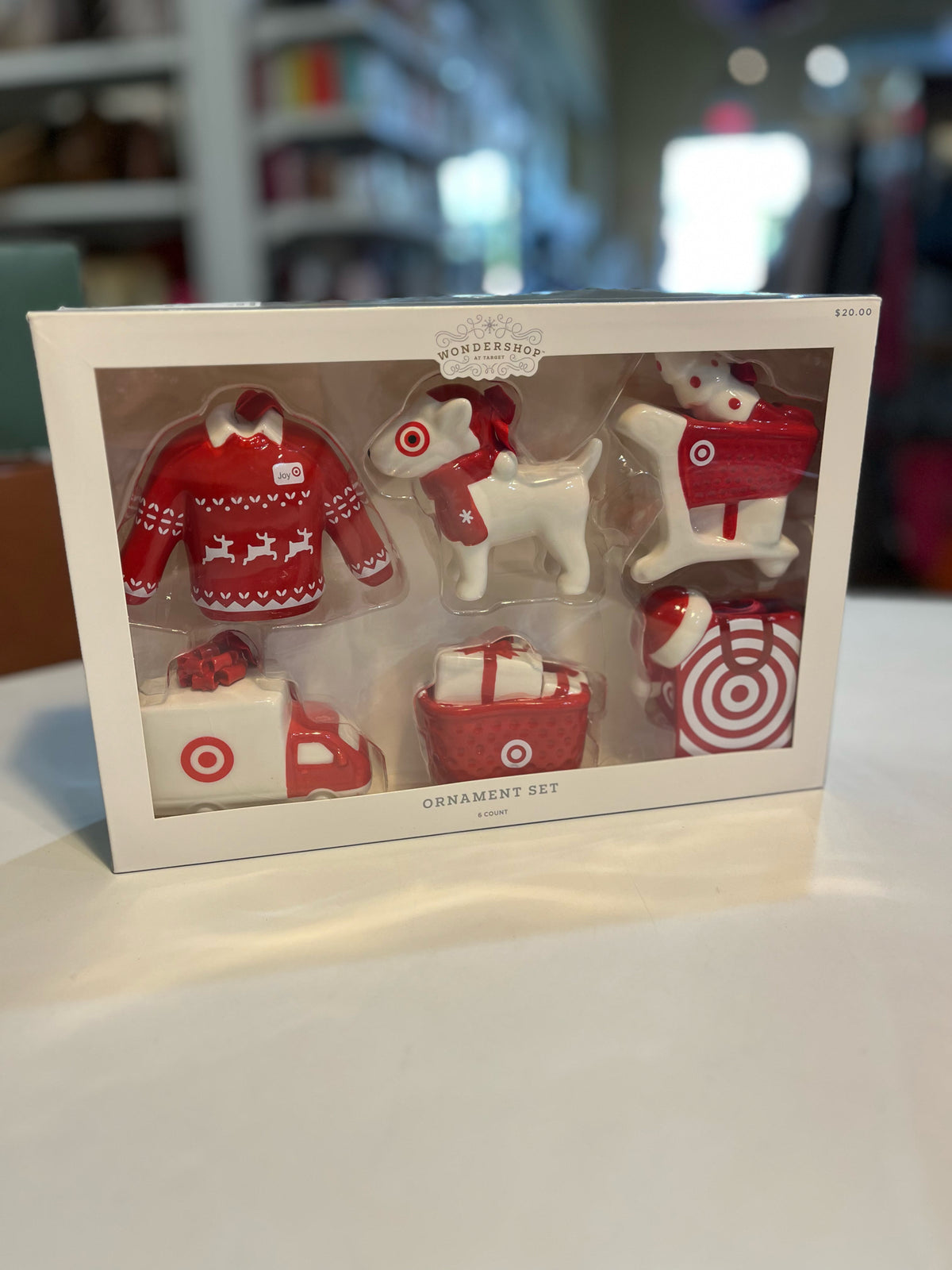 NIB Target Set of 6 Red Ornaments