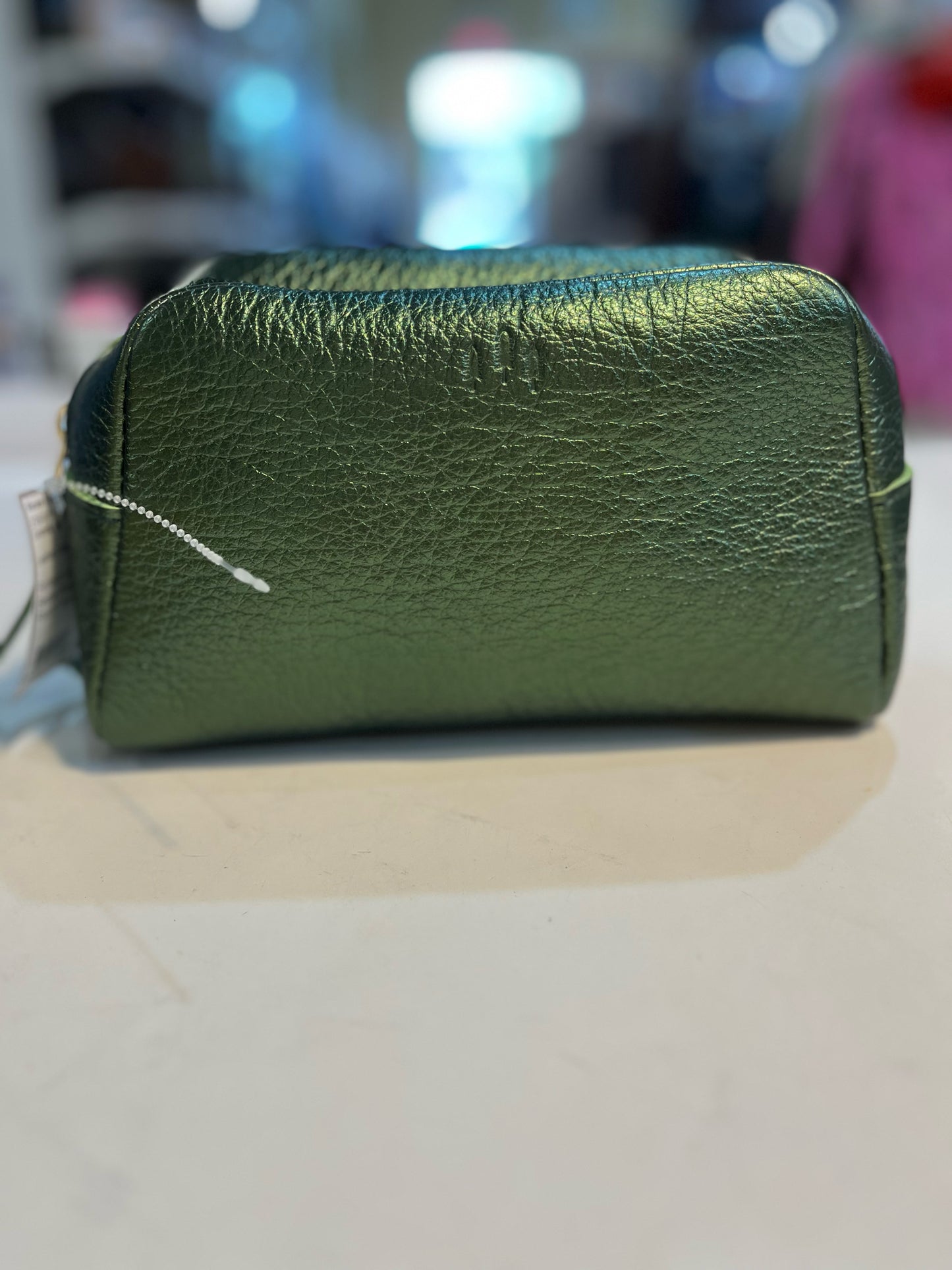 Portland Leather Co. Beetle Green "Astra Pouch" Cosmetic Bag