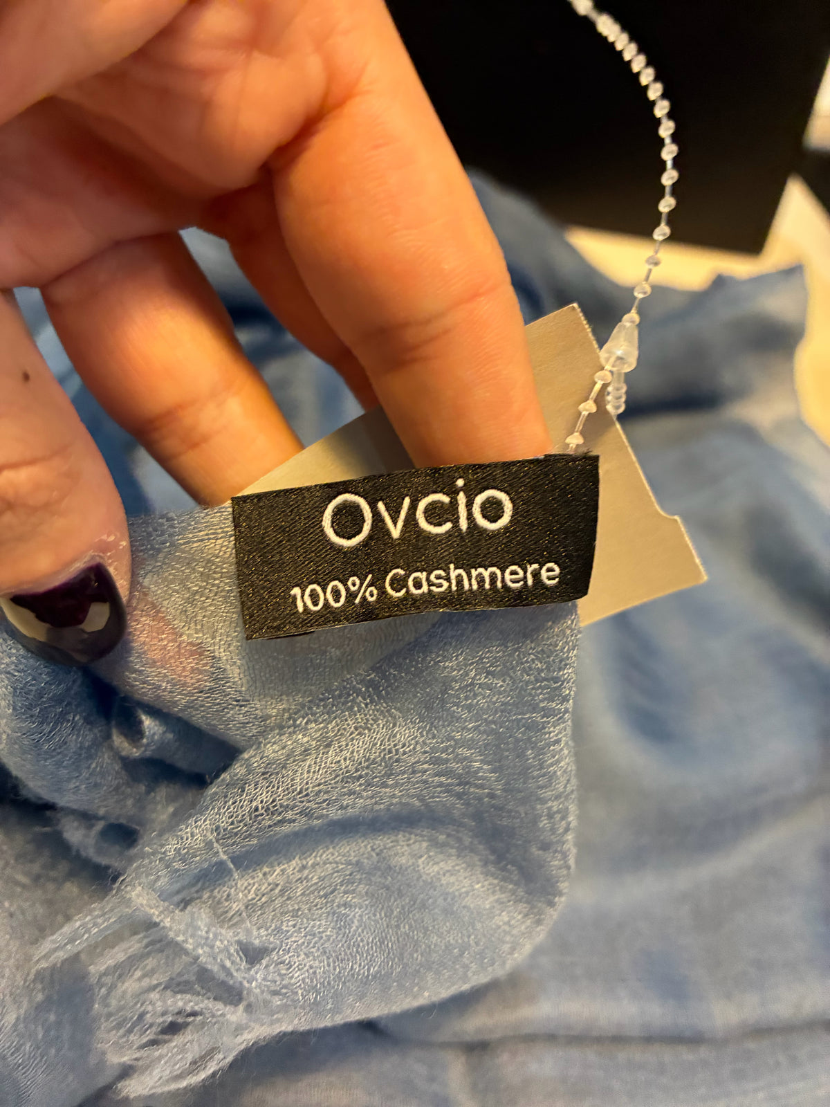 Ovcio Blue Cashmere Scarf NIB