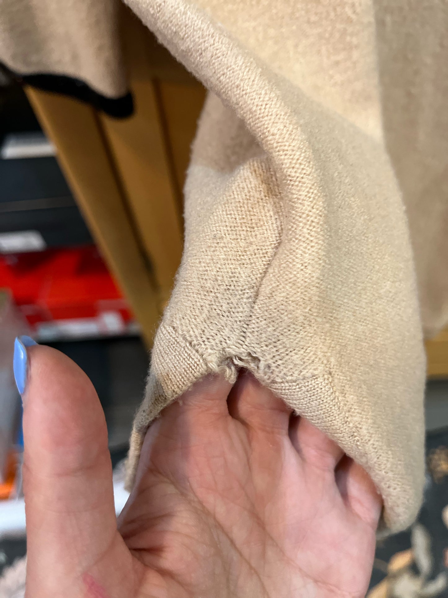 Tory Burch Beige & Black Beaded Sweater