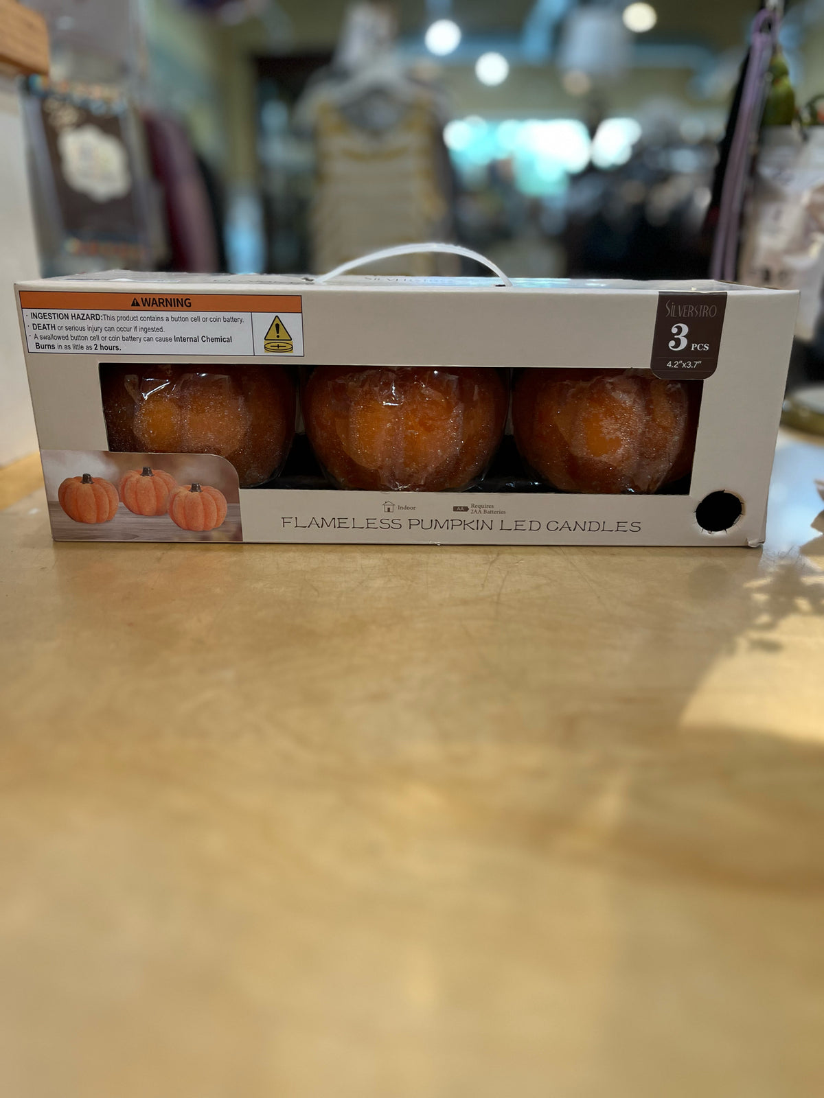 Set of 3 Flameless Pumpkin Lights