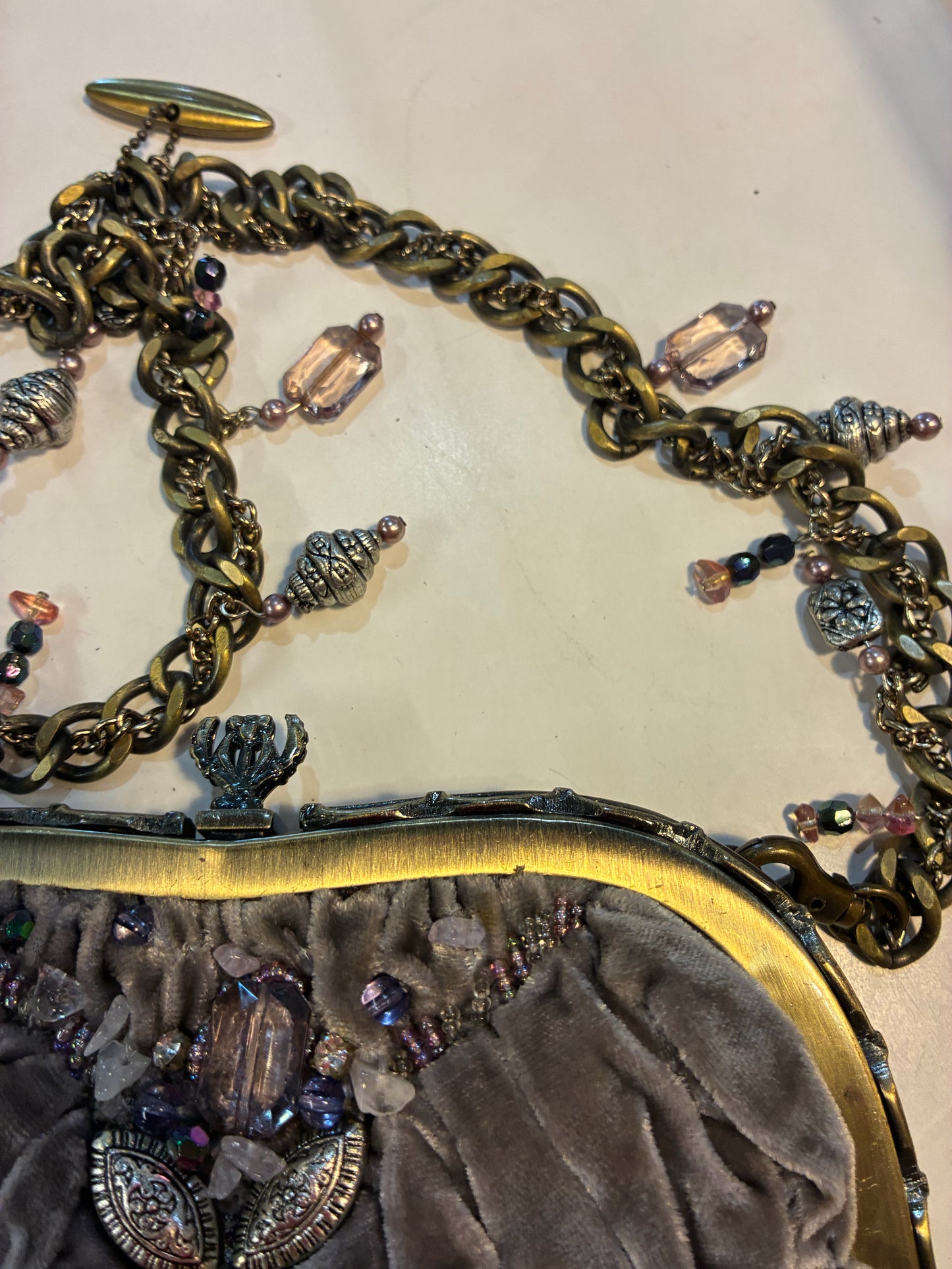 Mary Frances Velvet Beaded Occasion Bag