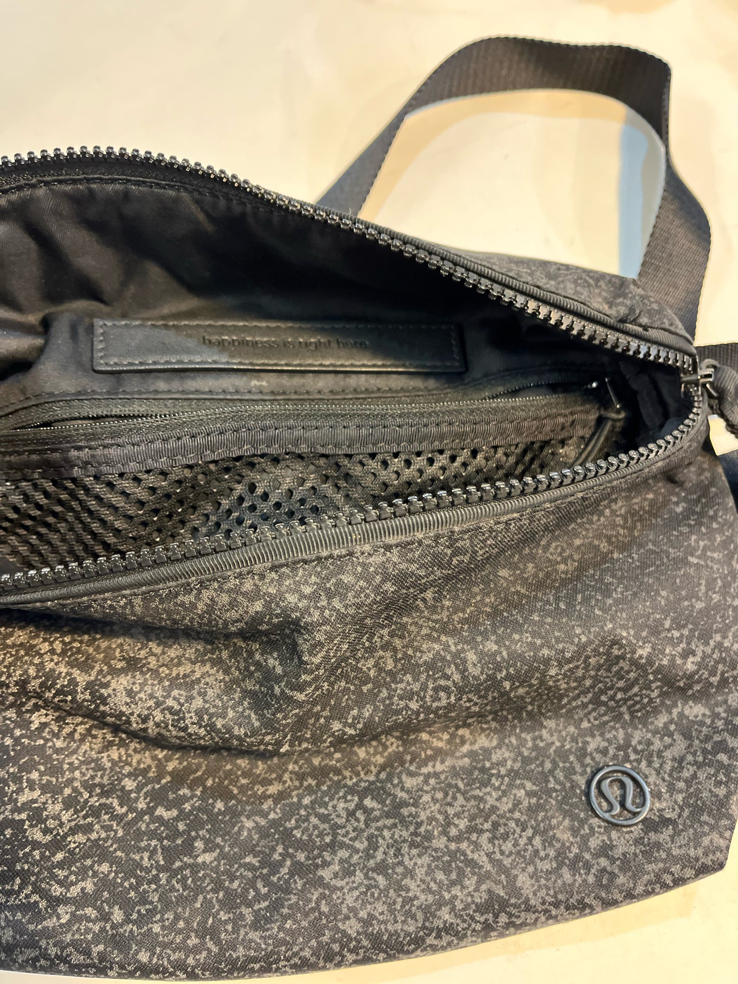 Lululemon Black Print Belt Bag