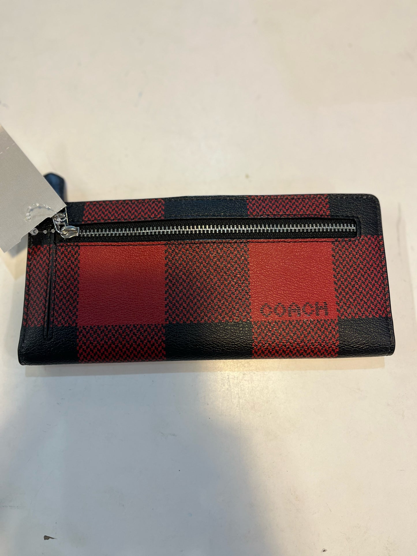Coach Buffalo Plaid Slim Wallet
