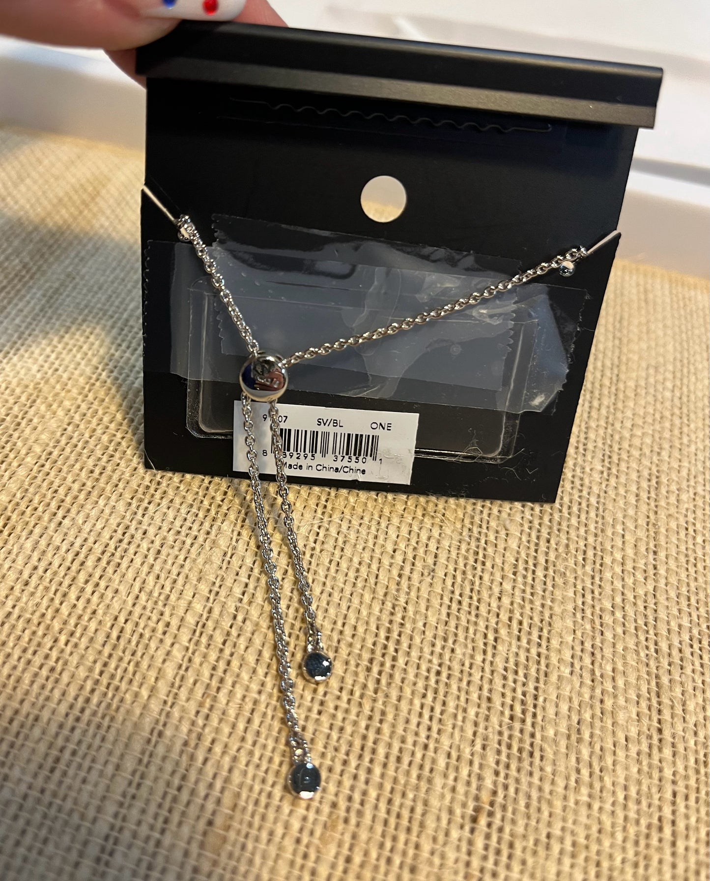 Coach Blue Crystal Adjustable Bracelet