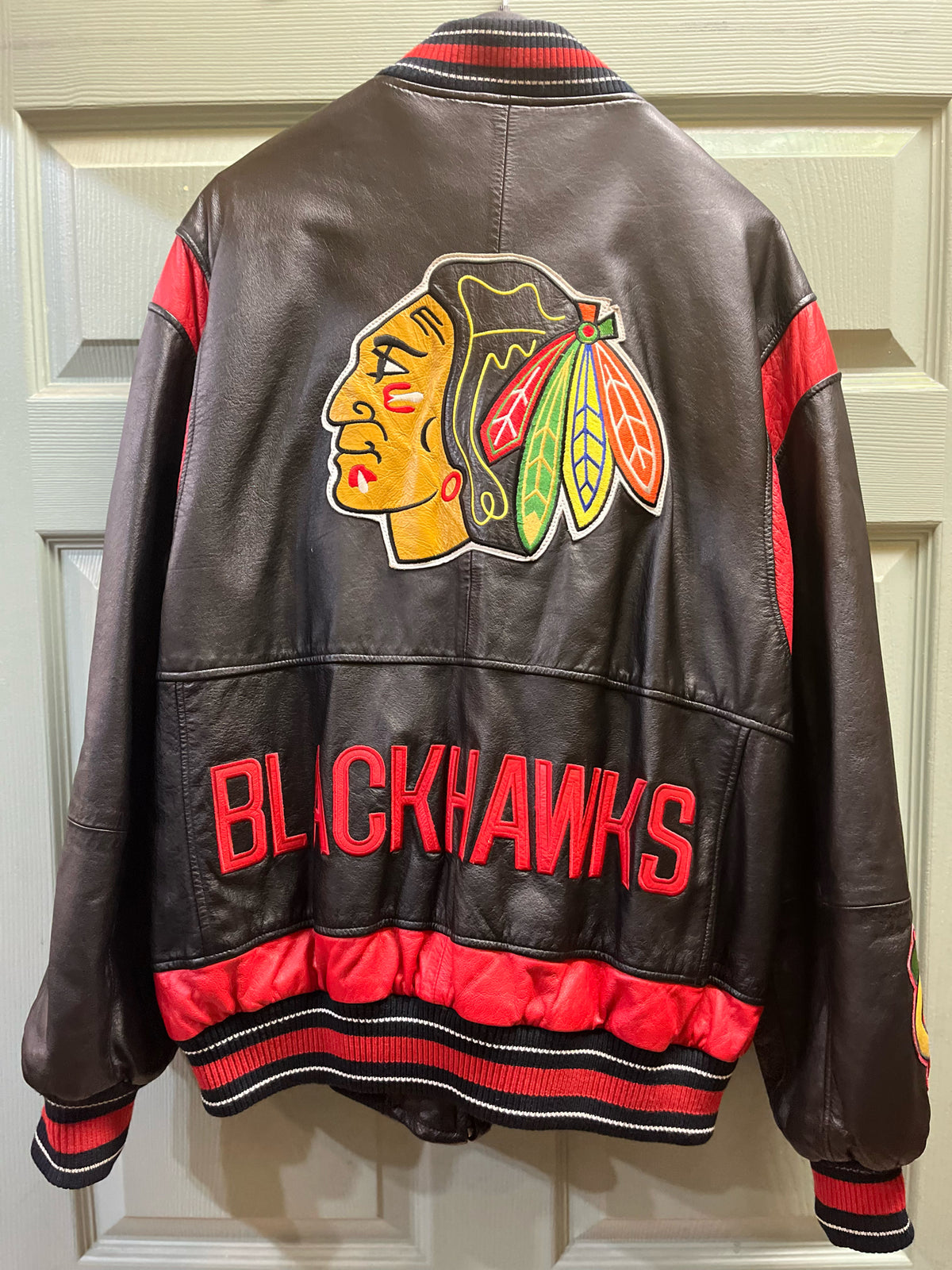 Chicago Blackhawks Leather Bomber Jacket