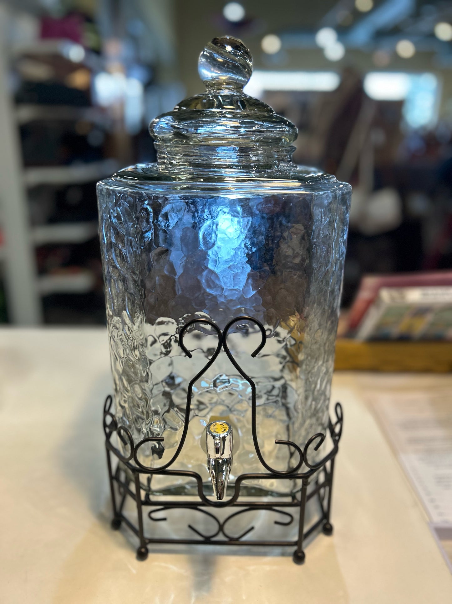 Glass & Metal Base Beverage Dispenser