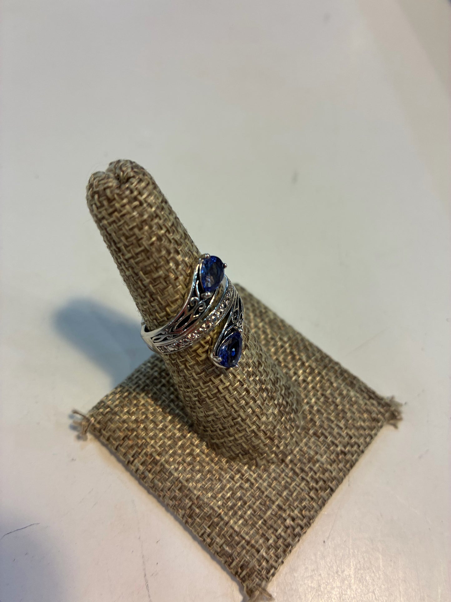 Rhodium over Sterling Silver Tanzanite Ring