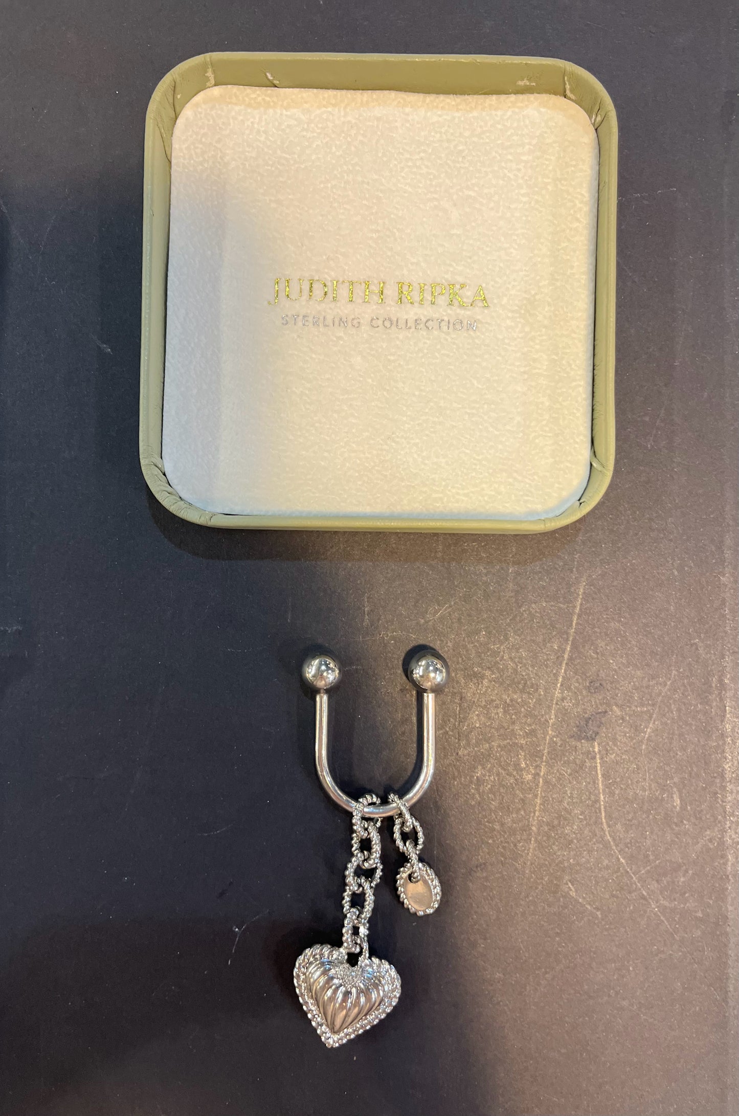 Judith Ripka Silver Heart Keychain