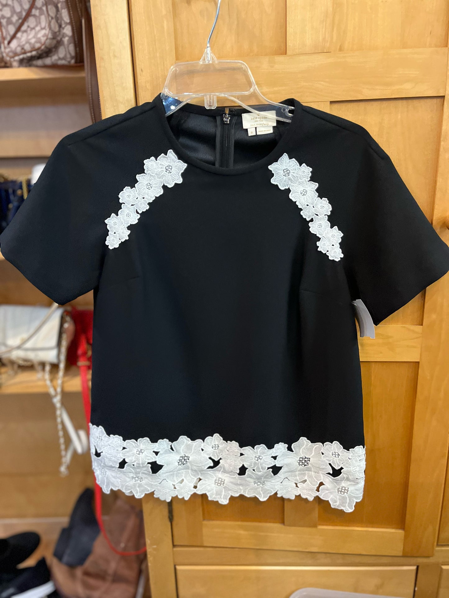 Kate Spade Black & White Lace Blouse