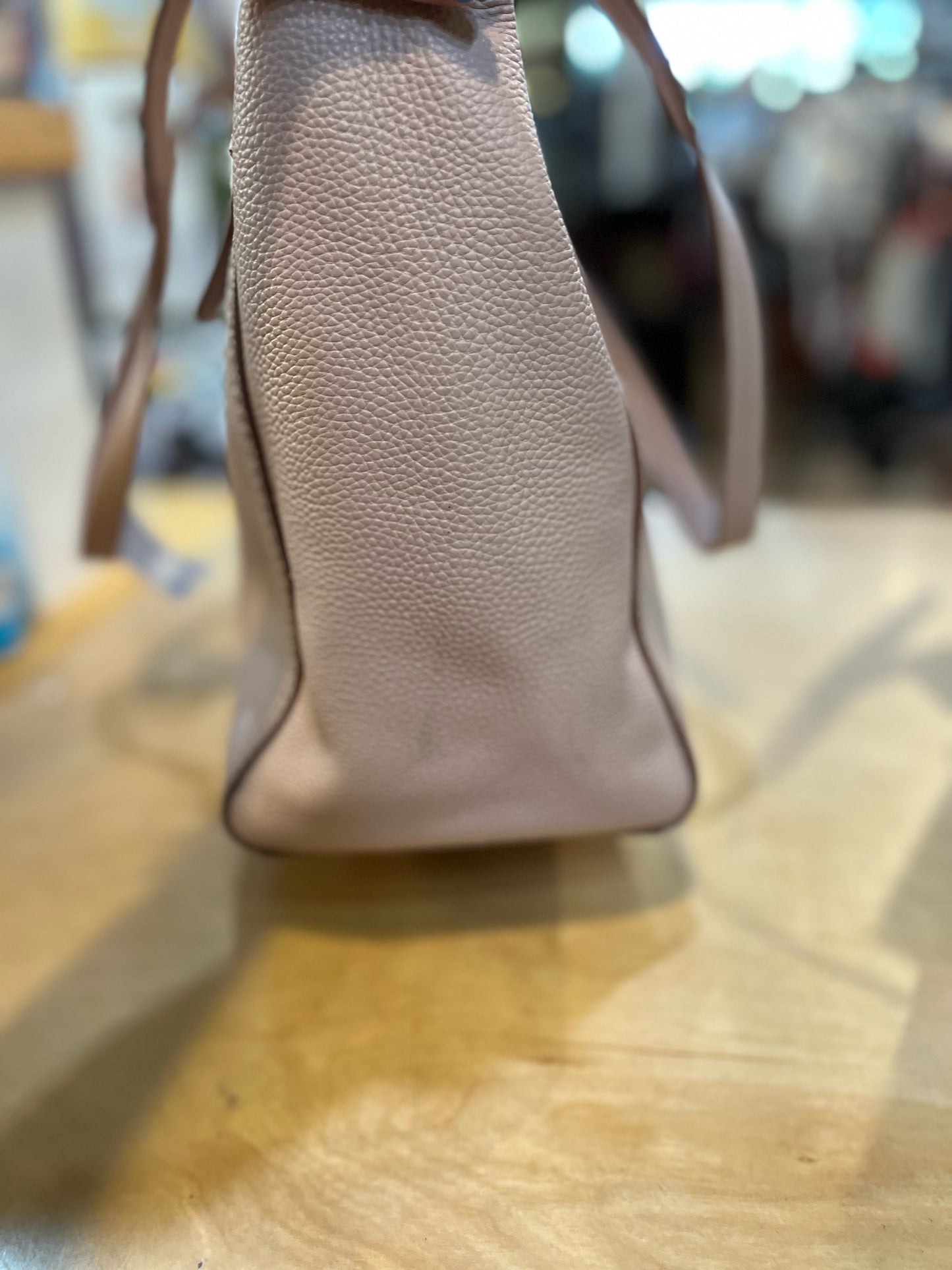 Kate Spade Pink Pebble Leather “Orchard Street Maya” Handbag