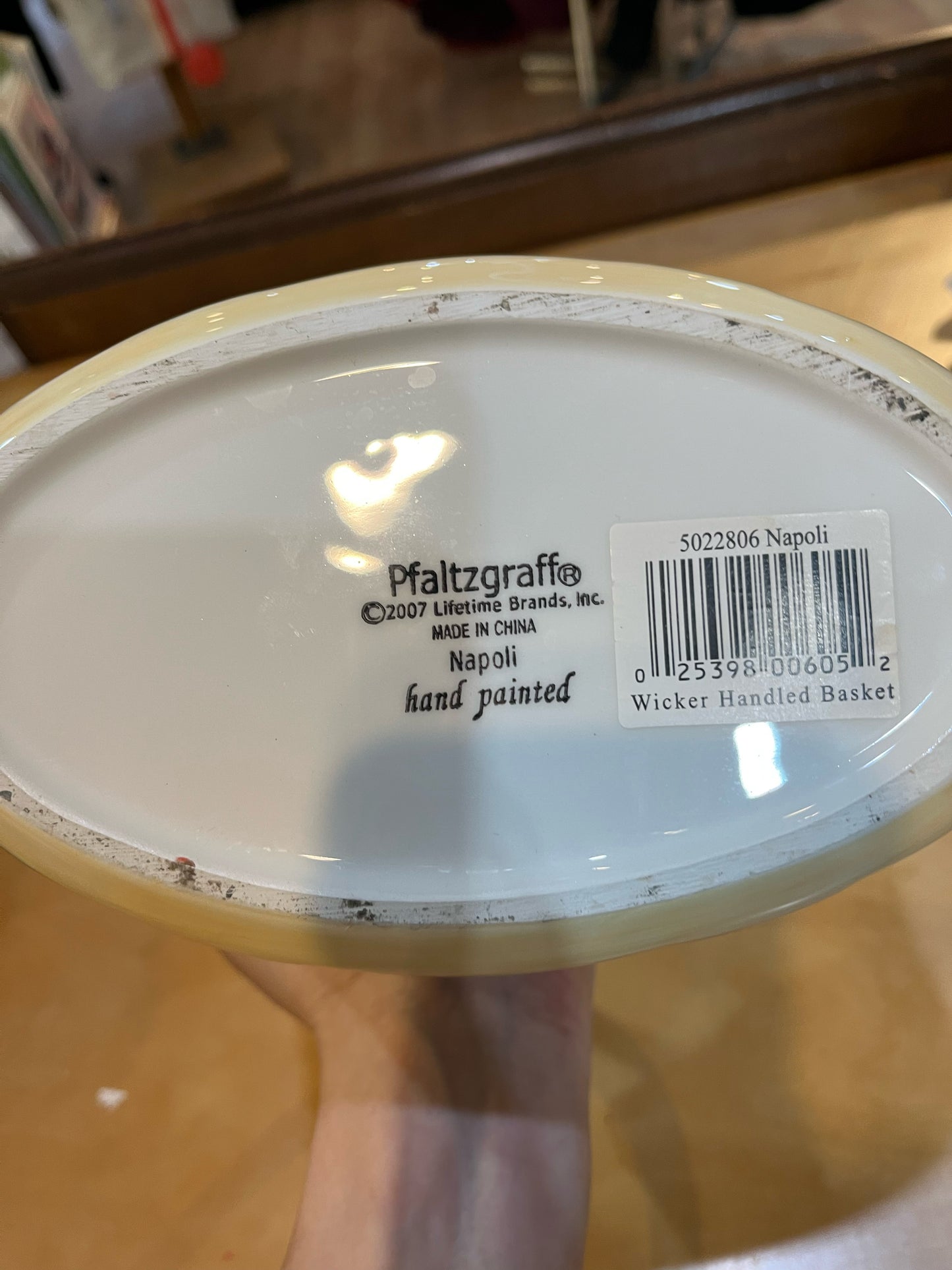 Pfaltzgraff Yellow Ceramic Basket