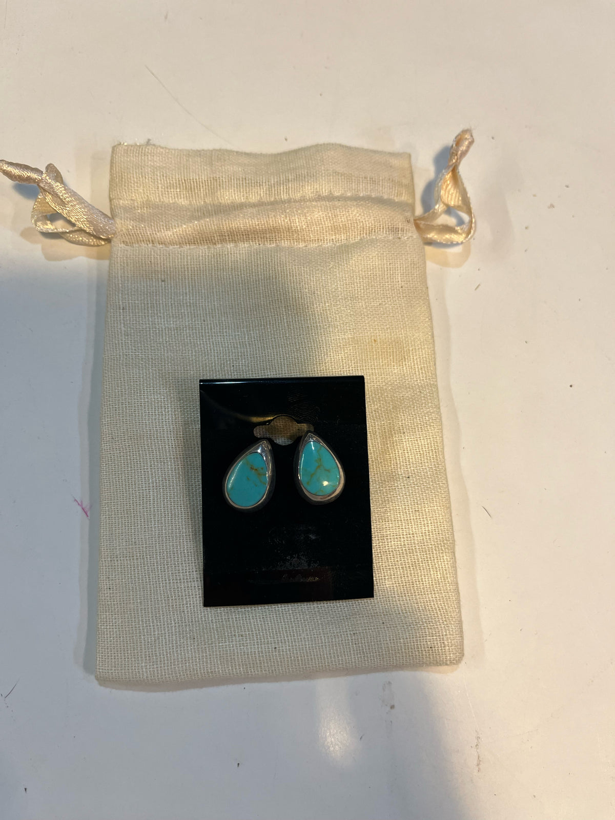 Sterling Silver & Turquoise Teardrop Studs