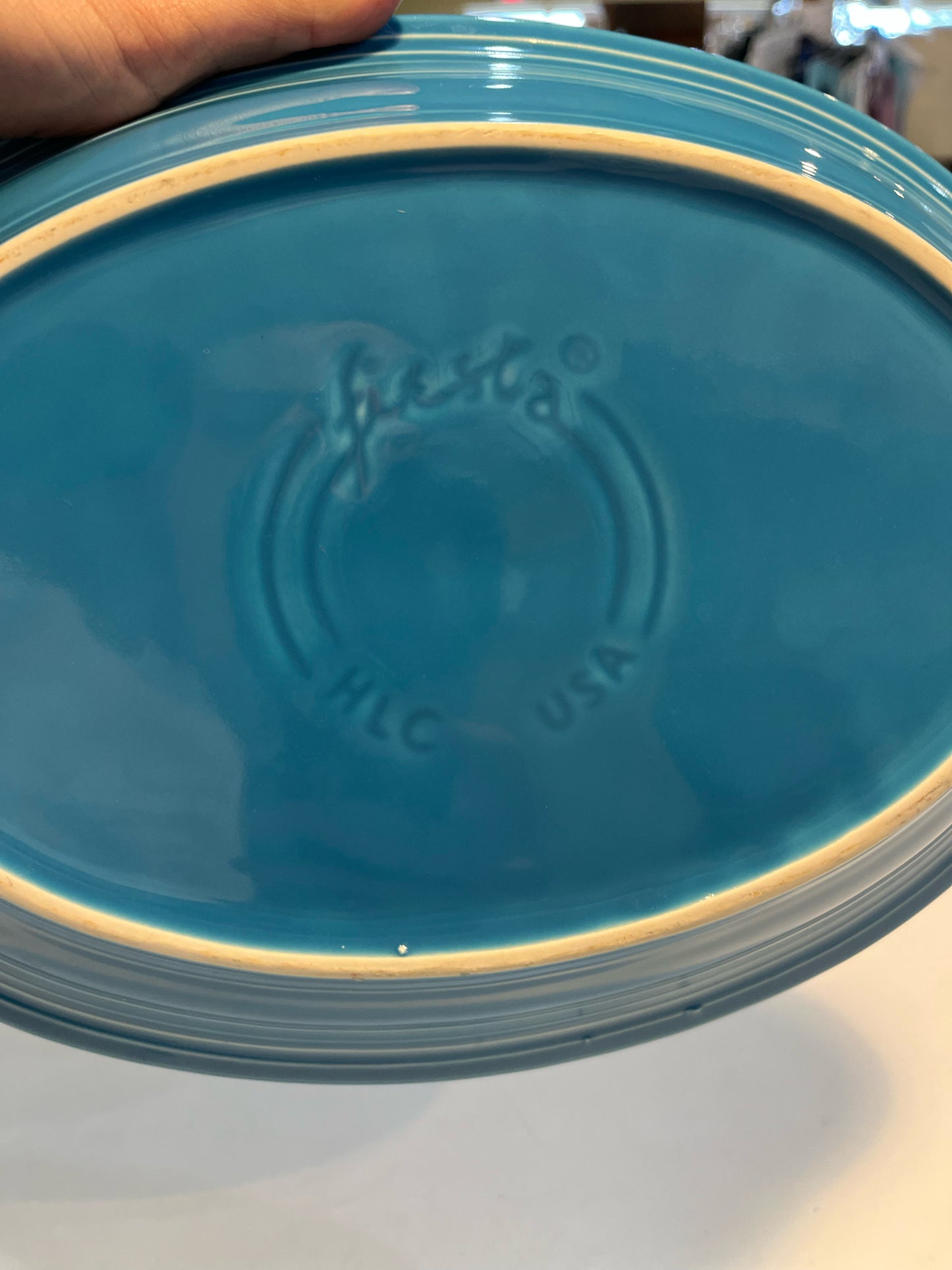 Fiesta ware Blue Oval Deep Serving Bowl