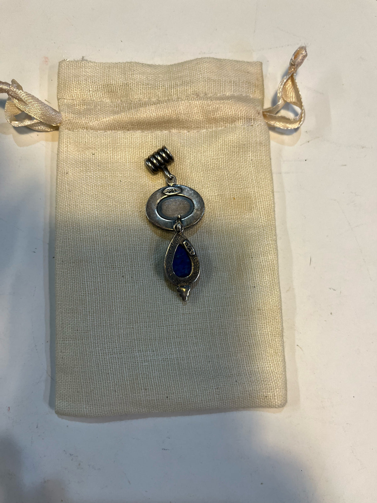 Carolyn Pollack 925 SS Lapis & Pearl Pendant