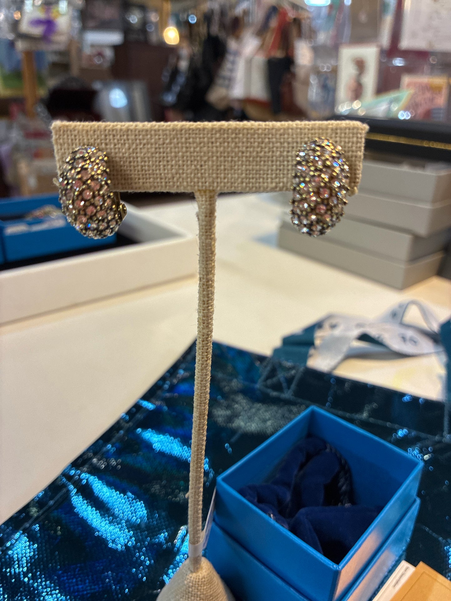 Heidi Daus "White Crystal Hoop" Clip-on Earrings