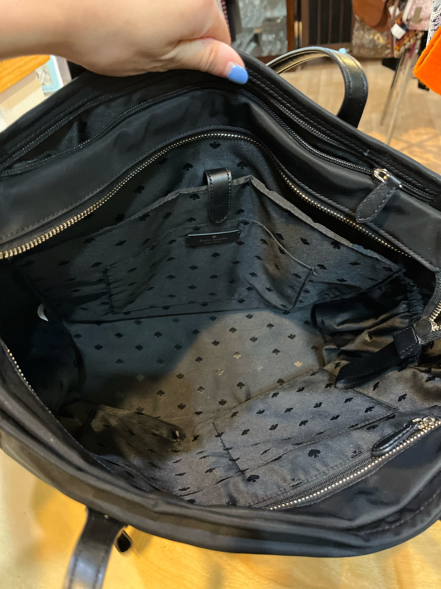 Kate Spade Black Nylon "Chelsea Tote" Handbag