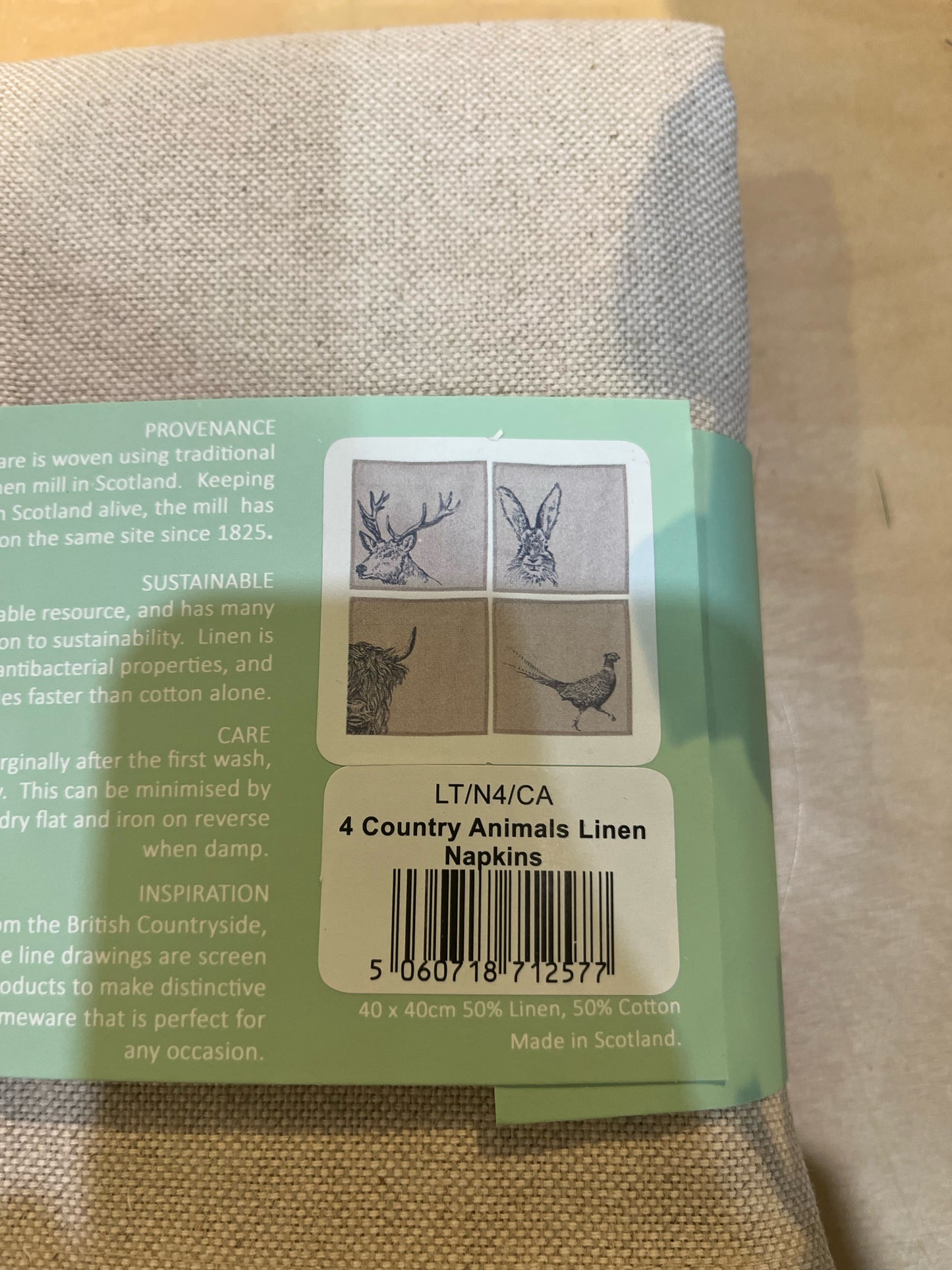 Animal Linen Napkin Set