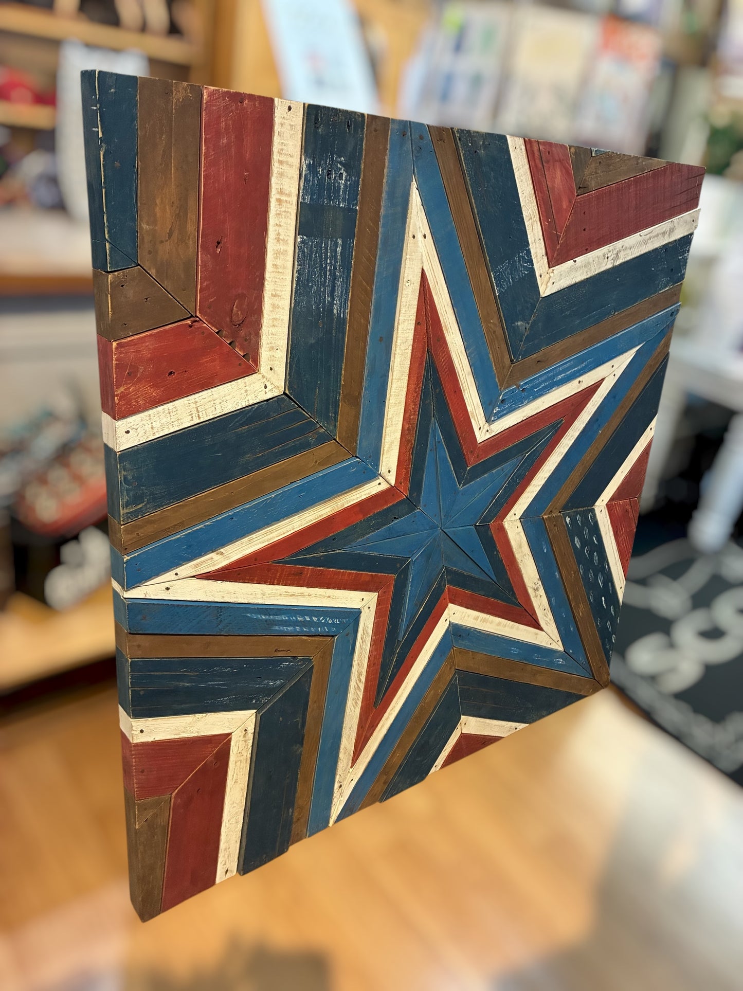 Pottery Barn Wood Planked Star Panel
