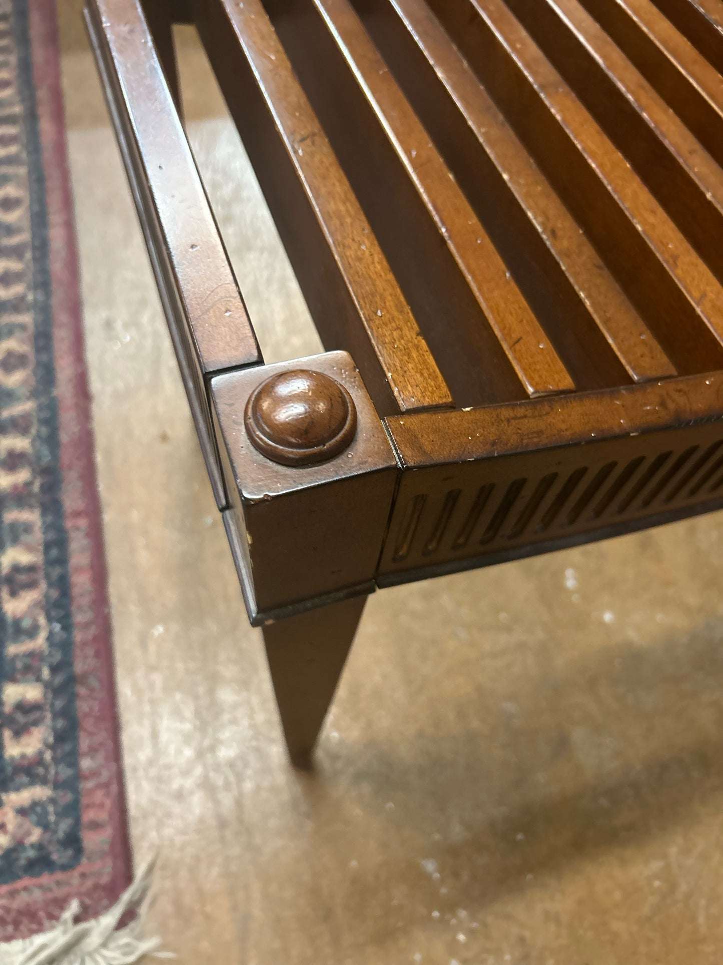 Wooden Concave Slat Bench