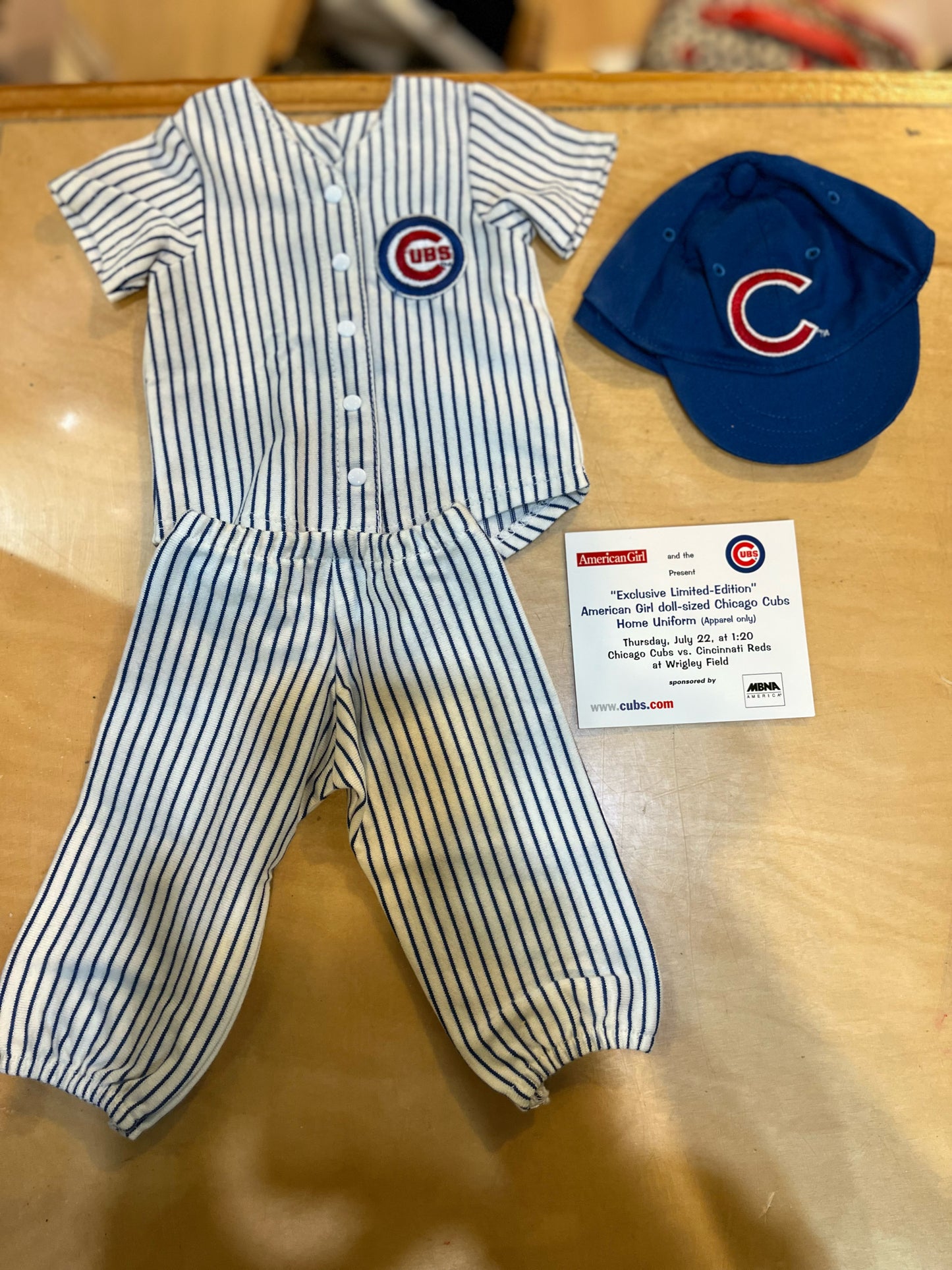 American Girl Cubs Baseball Home Uniform Outfit