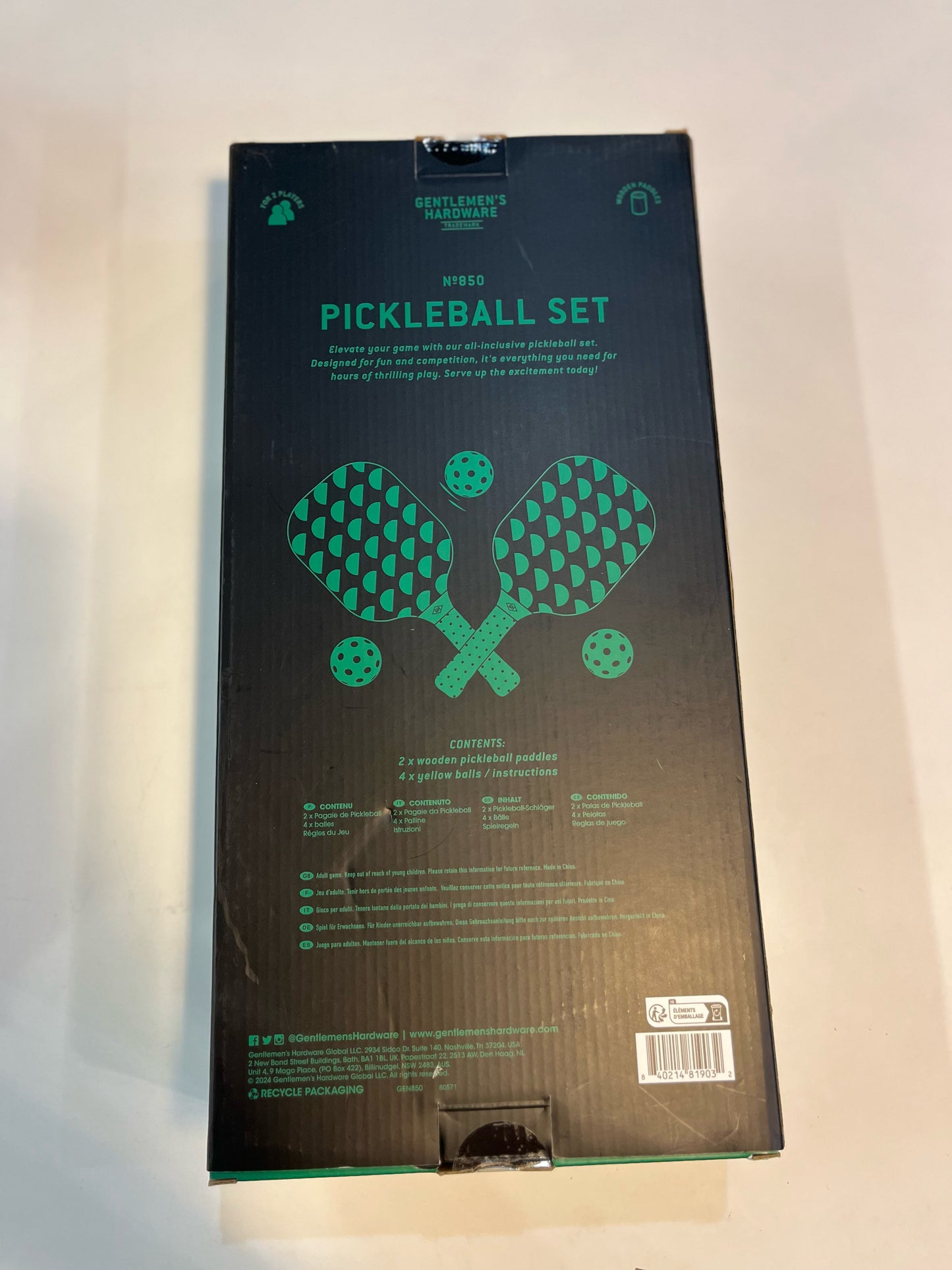 Gentlemen's Hardware Pickleball Set