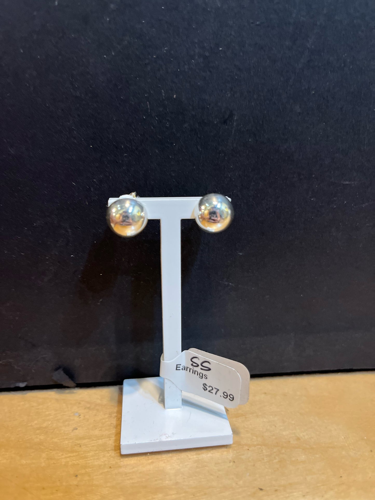 Sterling Silver Half Dome Stud Earrings