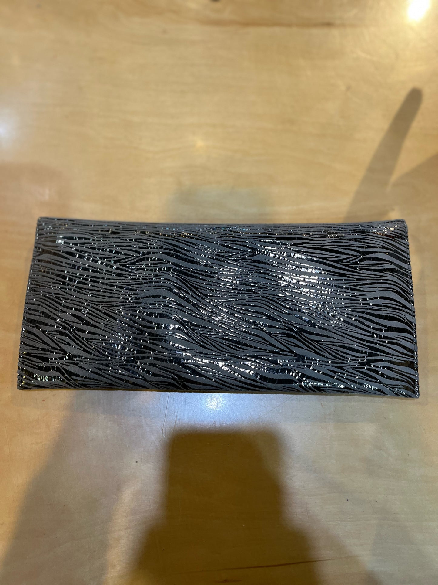 Carlos Falchi Black Suede Zebra Clutch