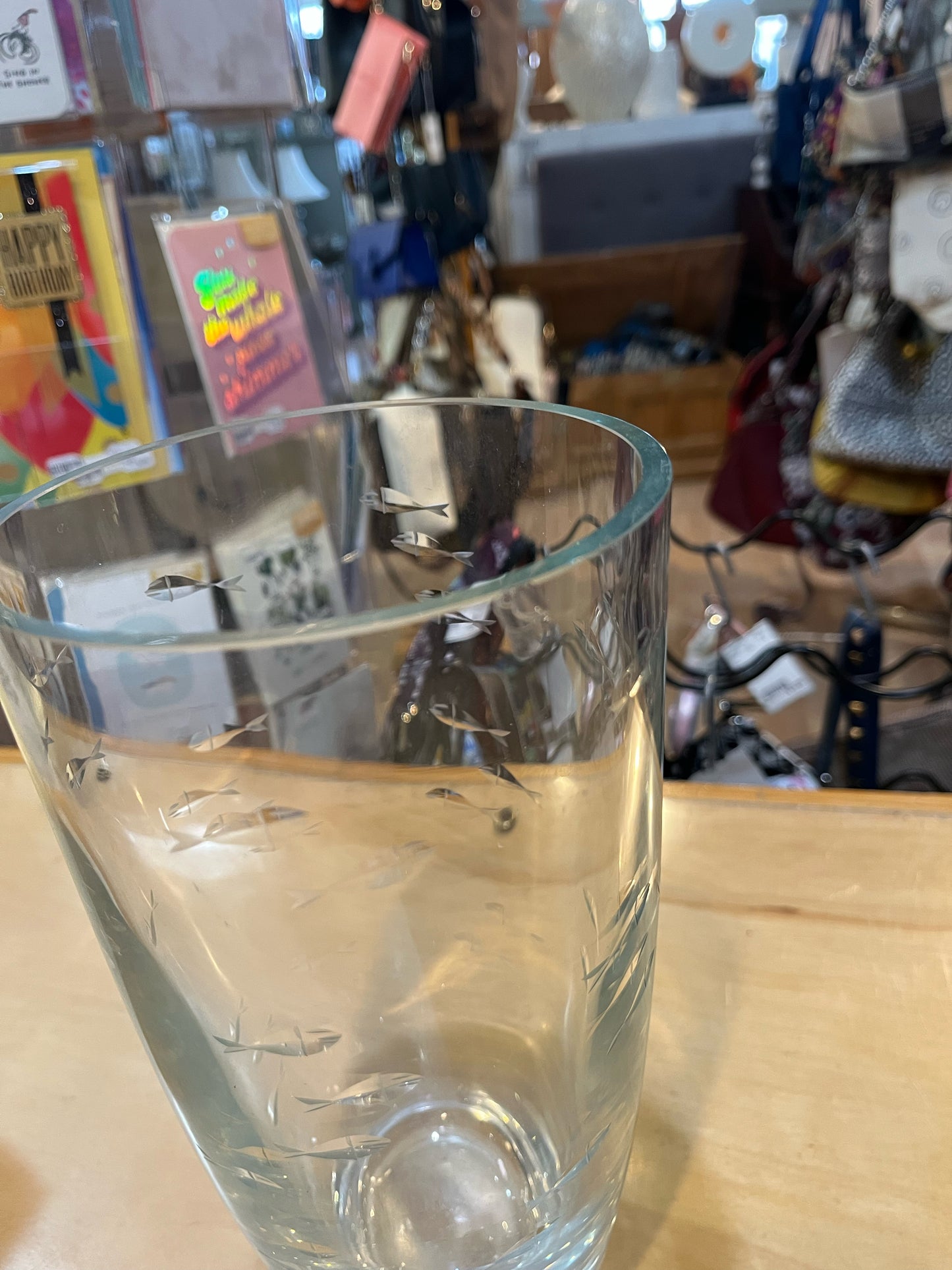 Crate&Barrel x Krosno Etched Fish Vase